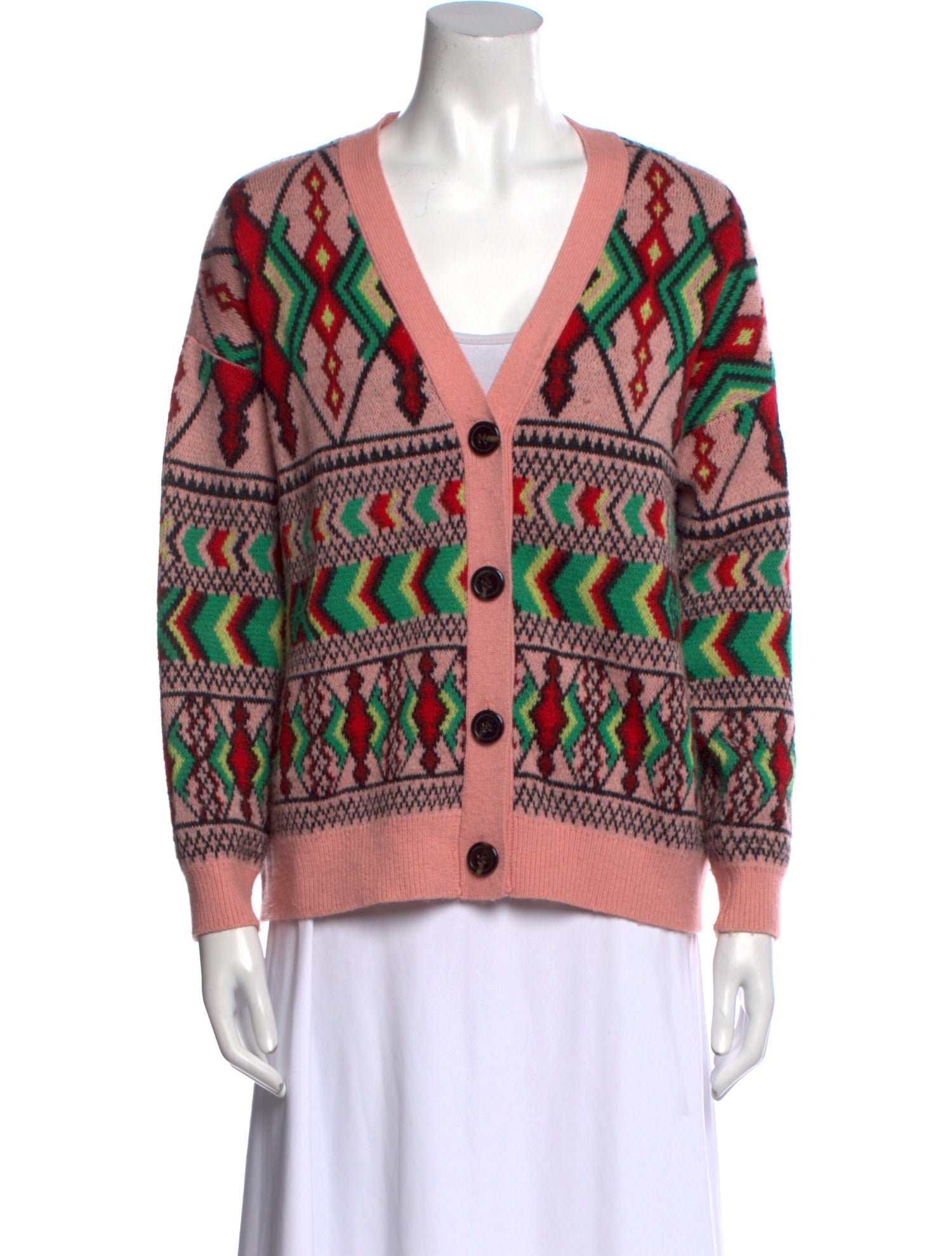 Farm Rio Printed V-Neck Sweater