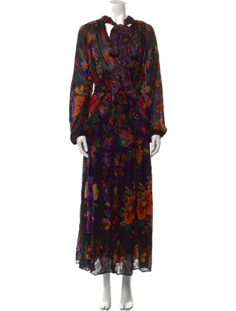 Farm Rio Floral Print Long Dress