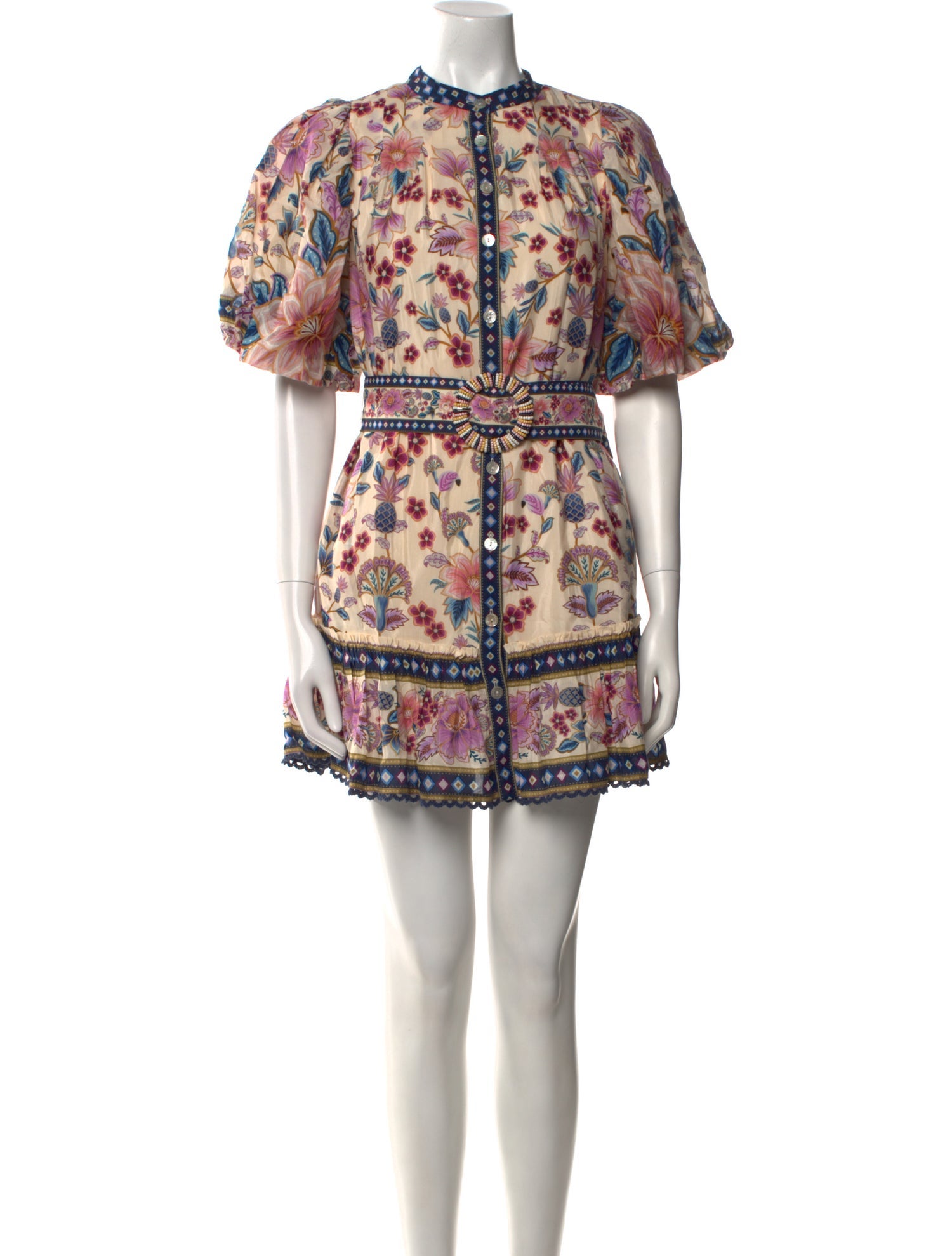 Farm Rio Floral Print Mini Dress