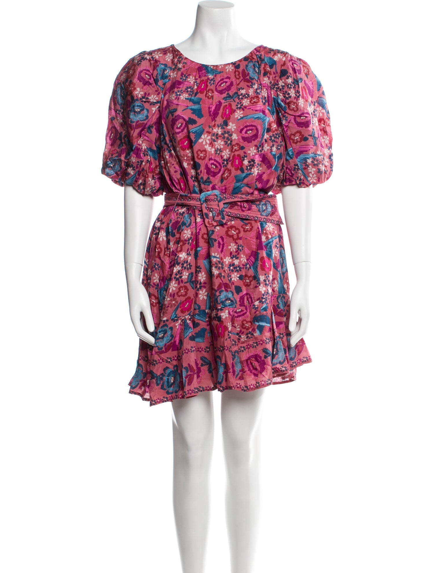 open lace back dress Farm Rio Delicate Chintz Pink Mini Dress Xs main image 1
