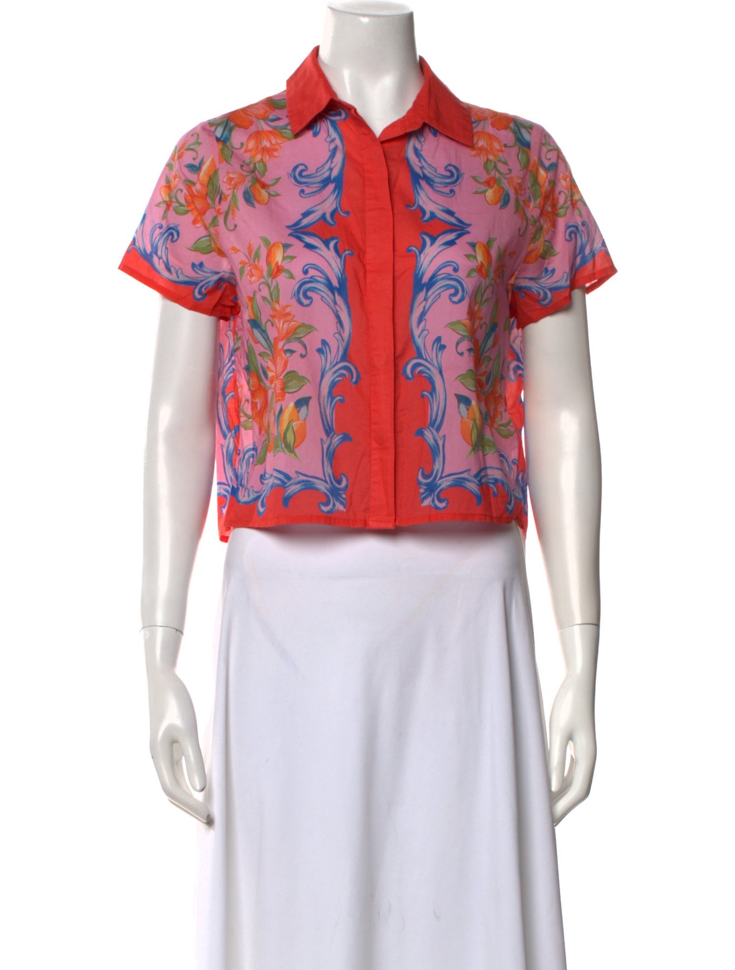 Farm Rio Printed Short Sleeve Crop Top