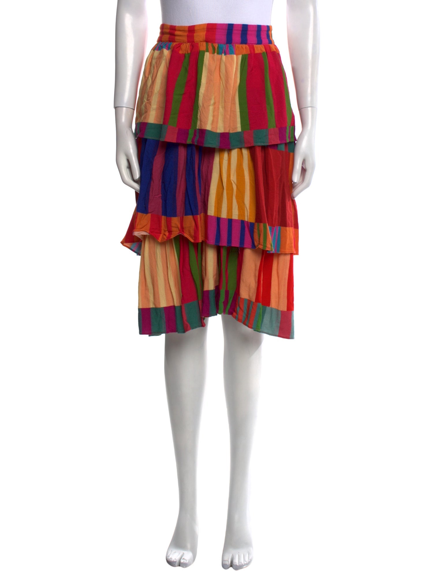 Farm Rio Striped Midi Length Skirt