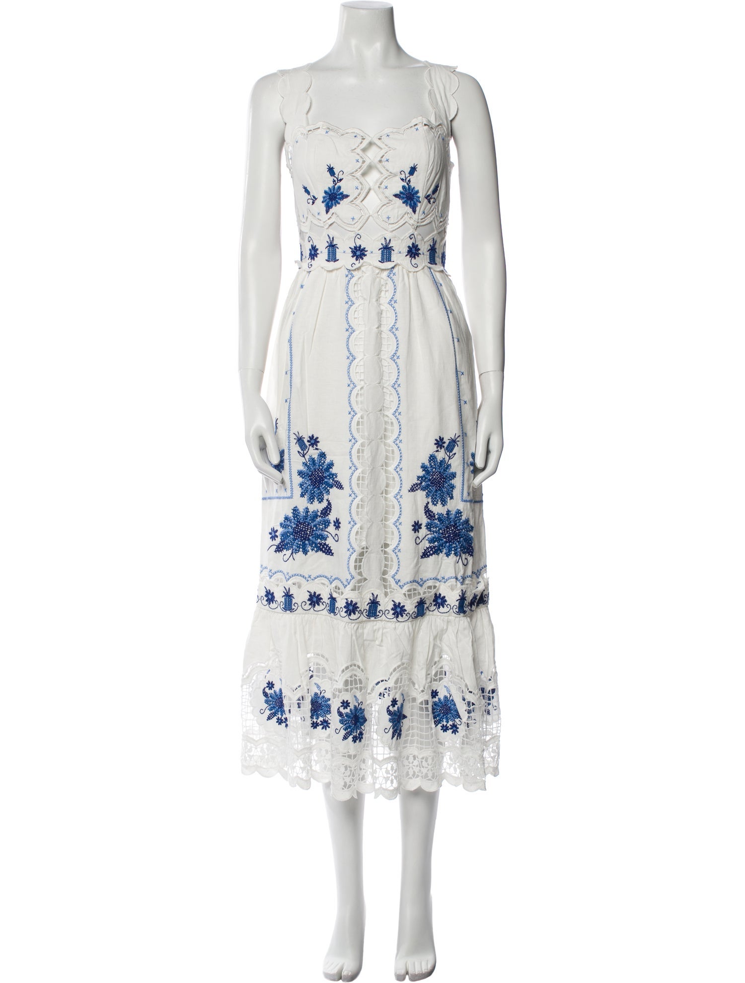 Farm Rio Lace Pattern Midi Length Dress