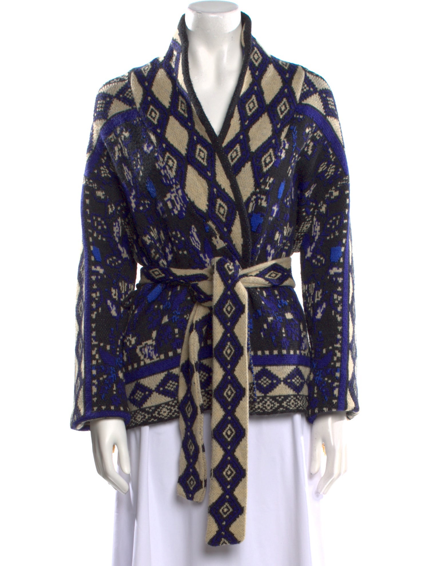 Farm Rio Printed V-Neck Sweater