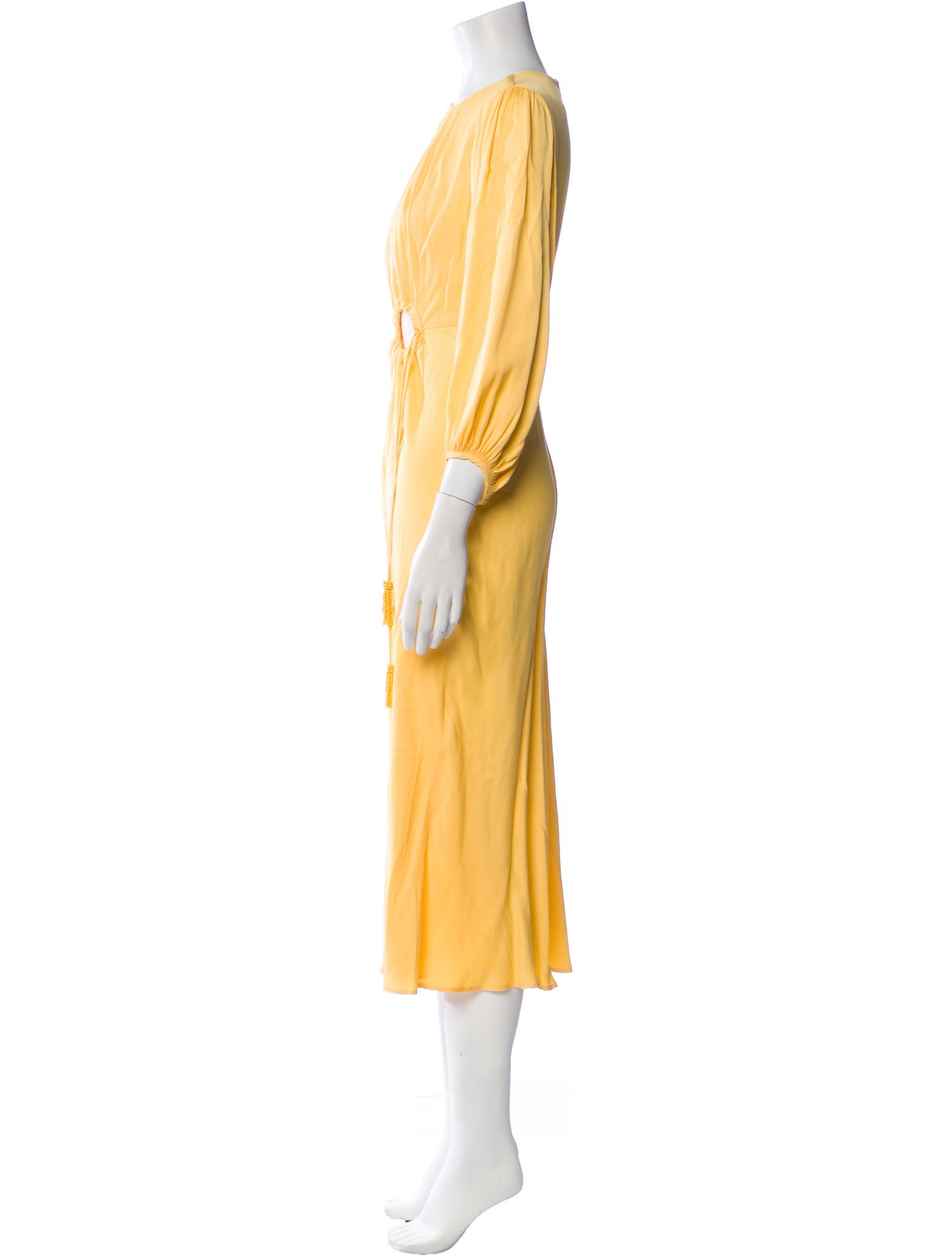 Farm Rio Crew Neck Long Dress - Yellow Dresses, Clothing - WFARM82618 | The  RealReal