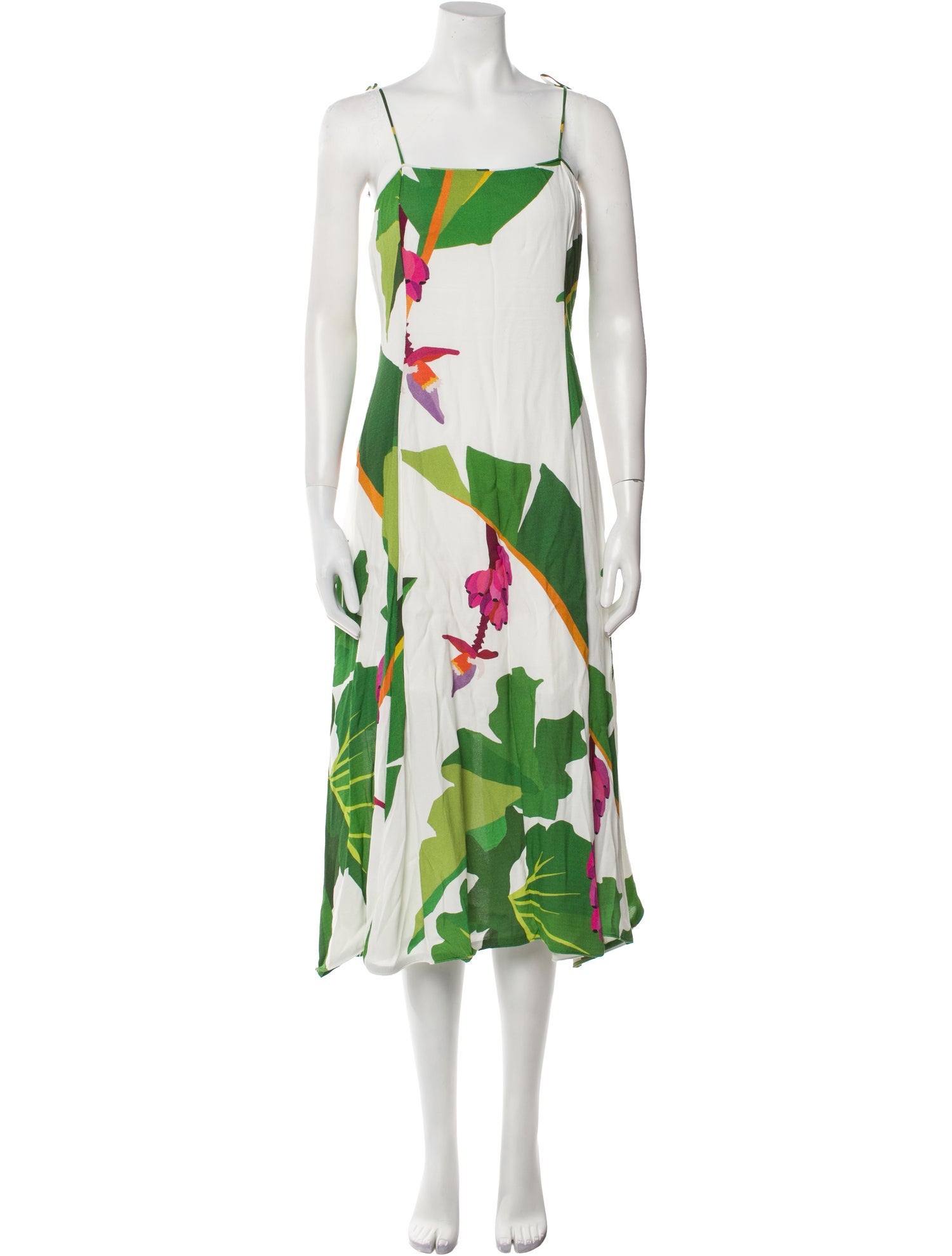 Farm Rio Floral Print Long Dress - White Dresses, Clothing - WFARM82619 |  The RealReal