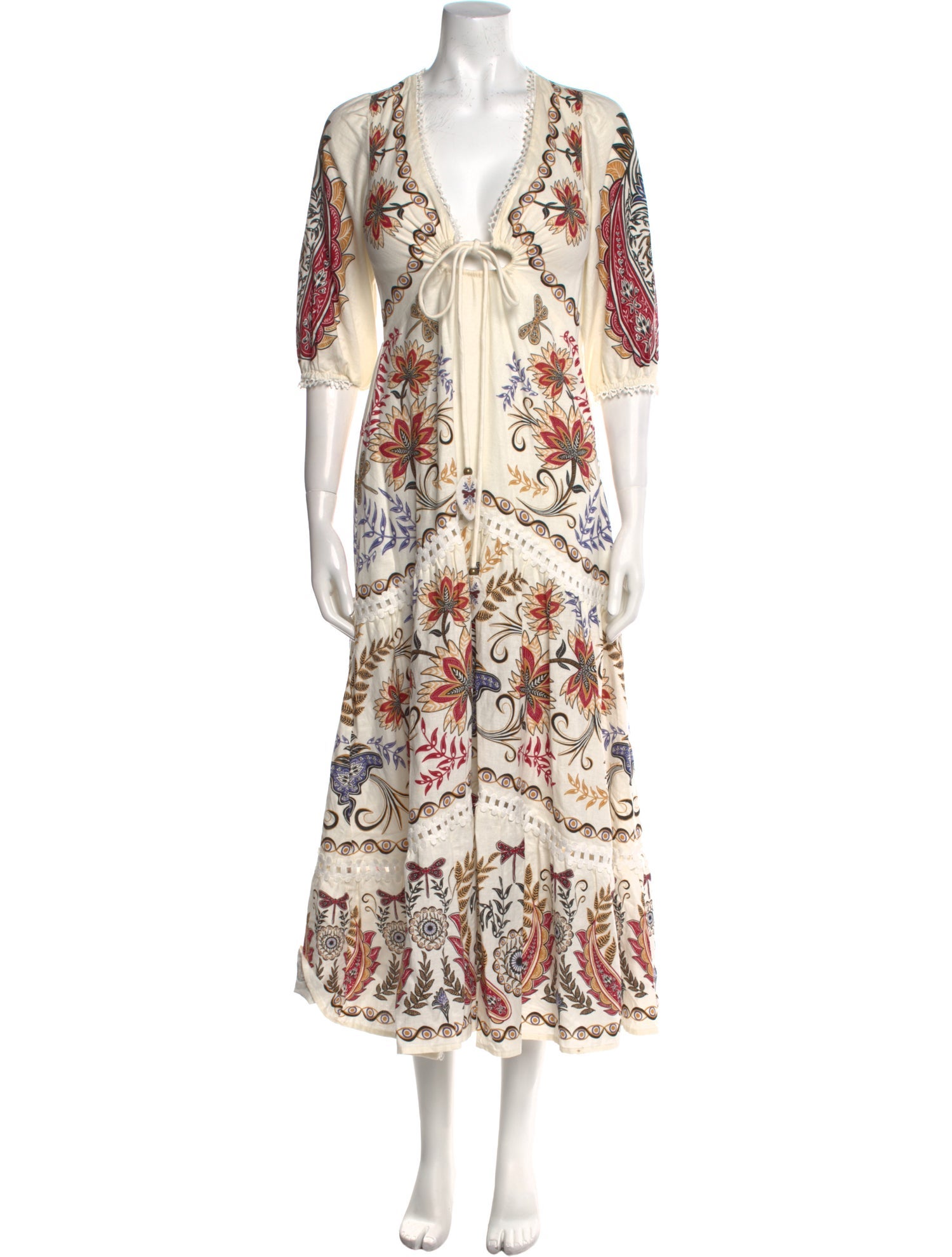 Farm Rio Paisley Print Long Dress