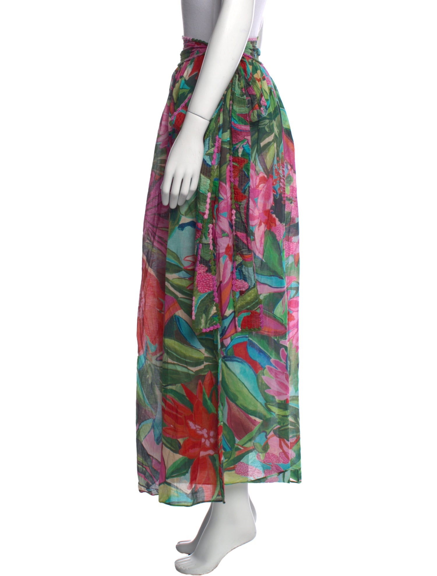 Farm Rio Floral Print Midi Length Skirt