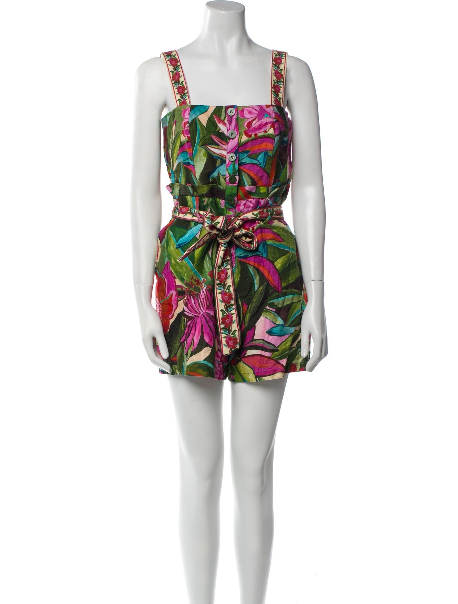 Farm Rio Linen Printed Romper