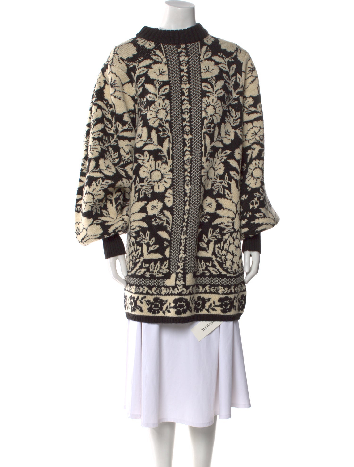 Farm Rio Printed Mock Neck Sweater