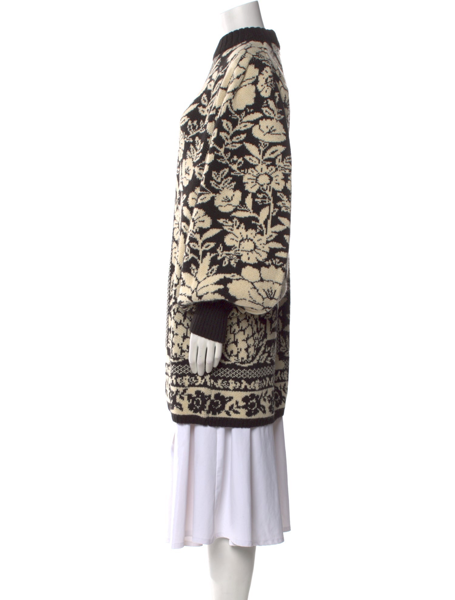 Farm Rio Printed Mock Neck Sweater