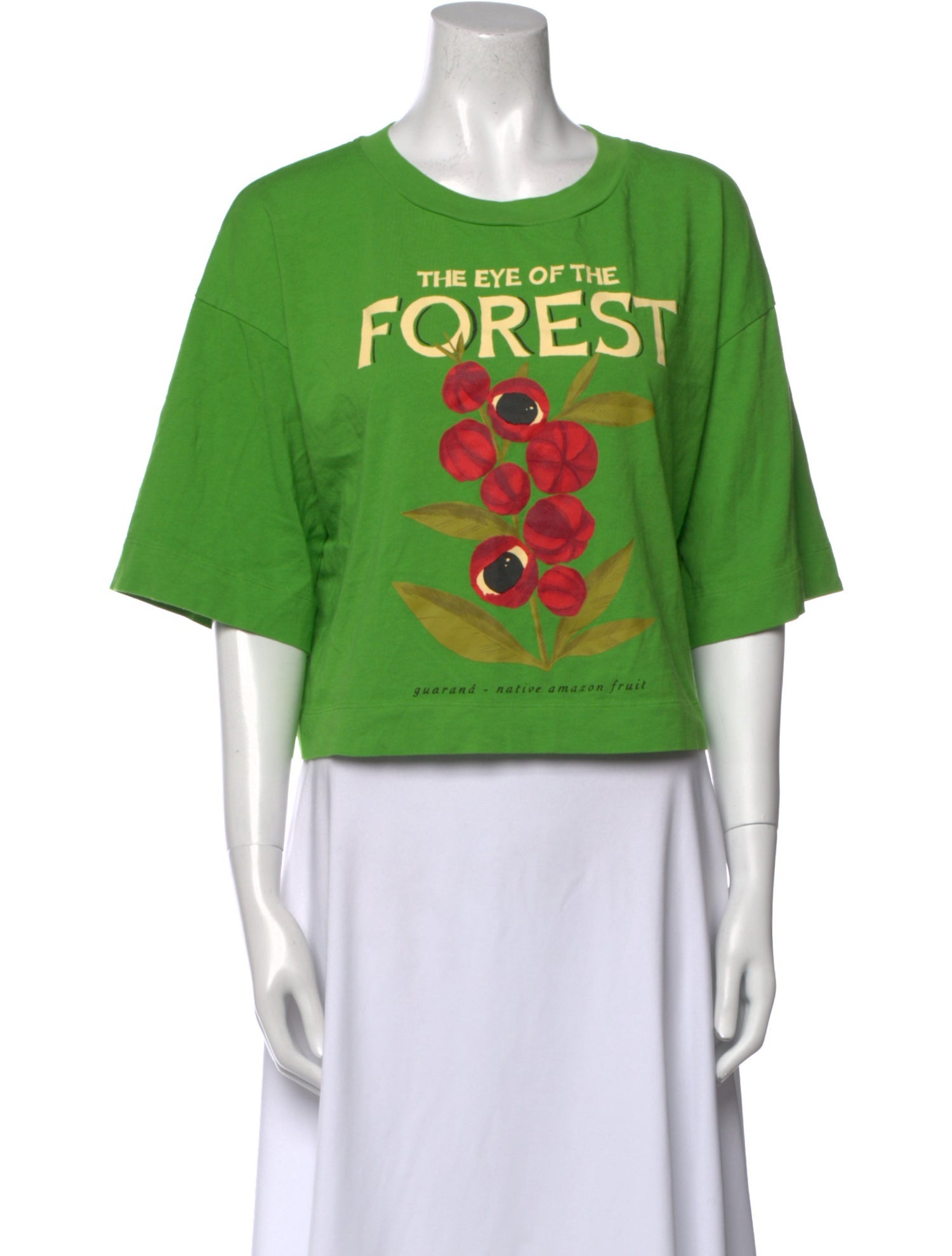 Farm Rio Graphic Print Crew Neck Crop Top