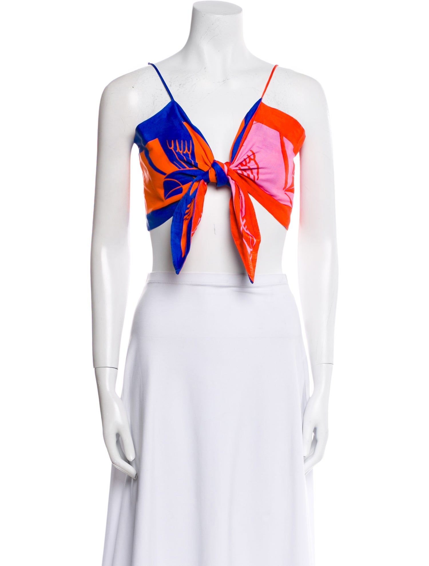 Farm Rio Printed V-Neck Crop Top