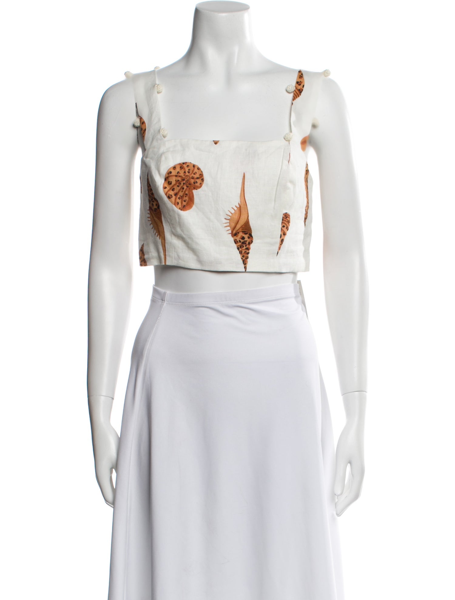 Farm Rio Linen Printed Crop Top