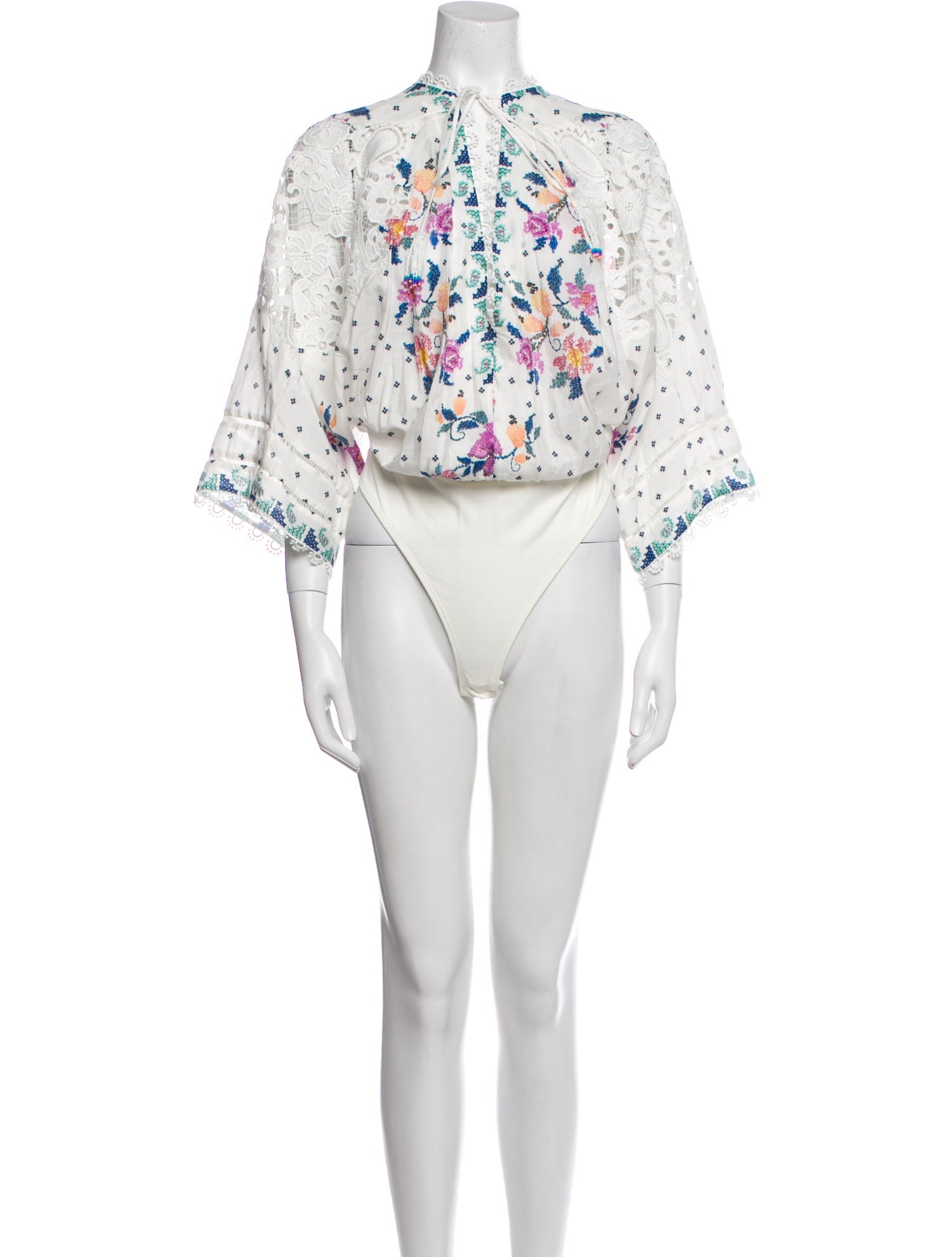 Farm Rio Floral Print Off-The-Shoulder Bodysuit w/ Tags