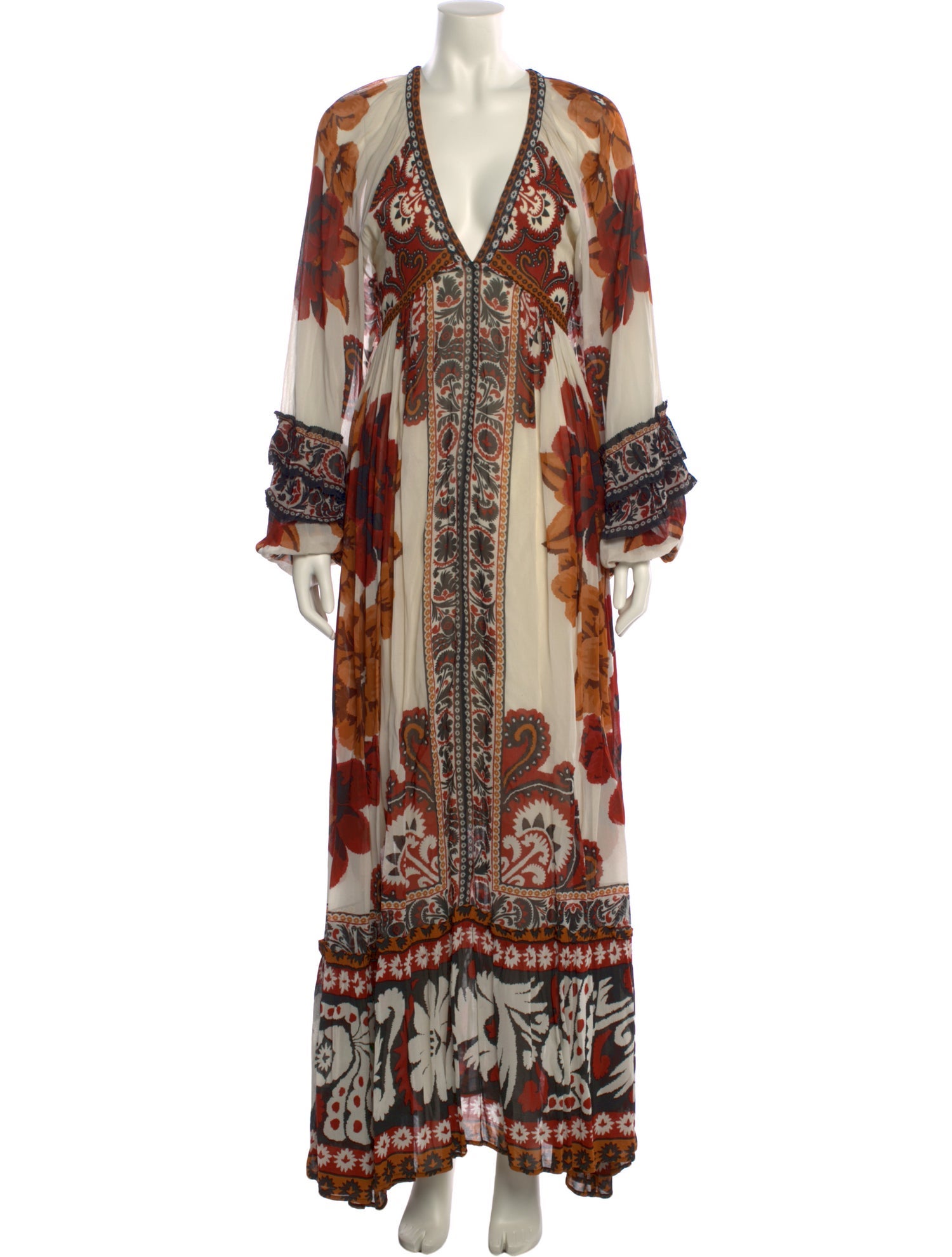 Farm Rio Paisley Print Long Dress