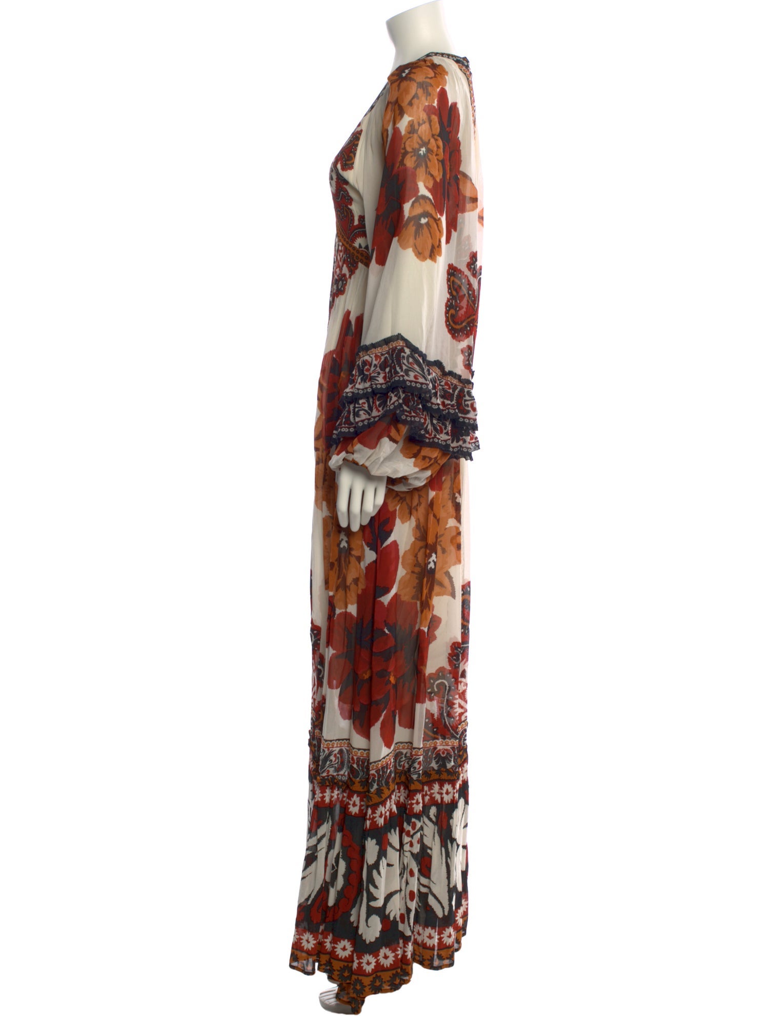 Farm Rio Paisley Print Long Dress