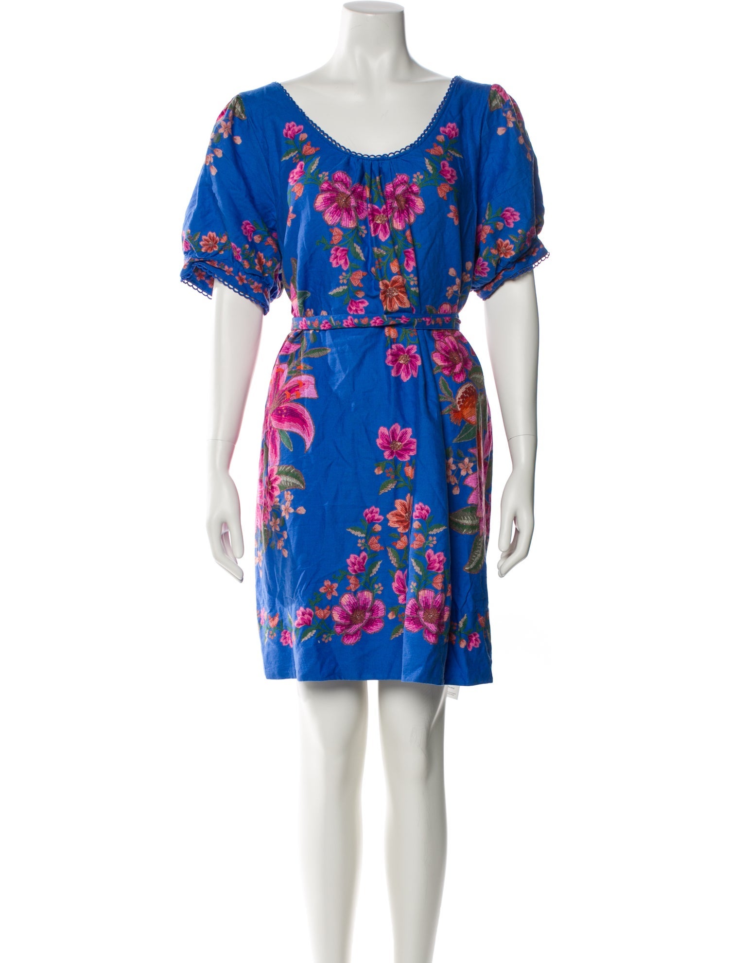 light blue midi dress with sleeves Farm Rio main image 0