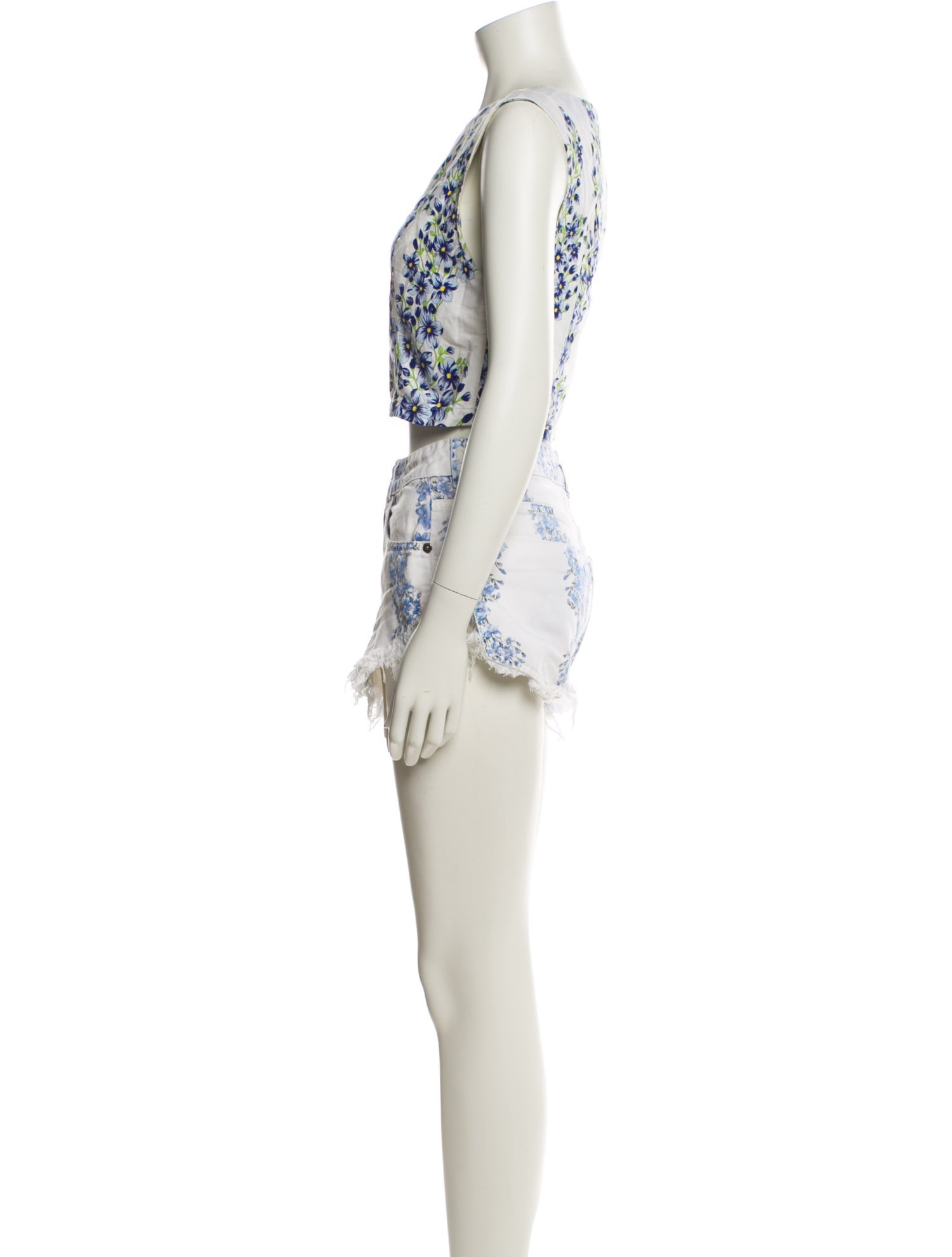 Farm Rio Linen Floral Print Short Set