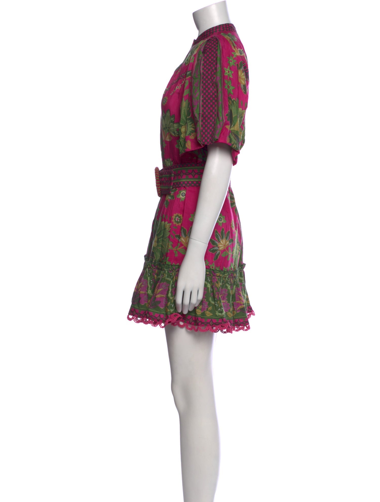 knee length dresses for ladies Red 3D Flower Bodice Mini Dress  FARM Rio
