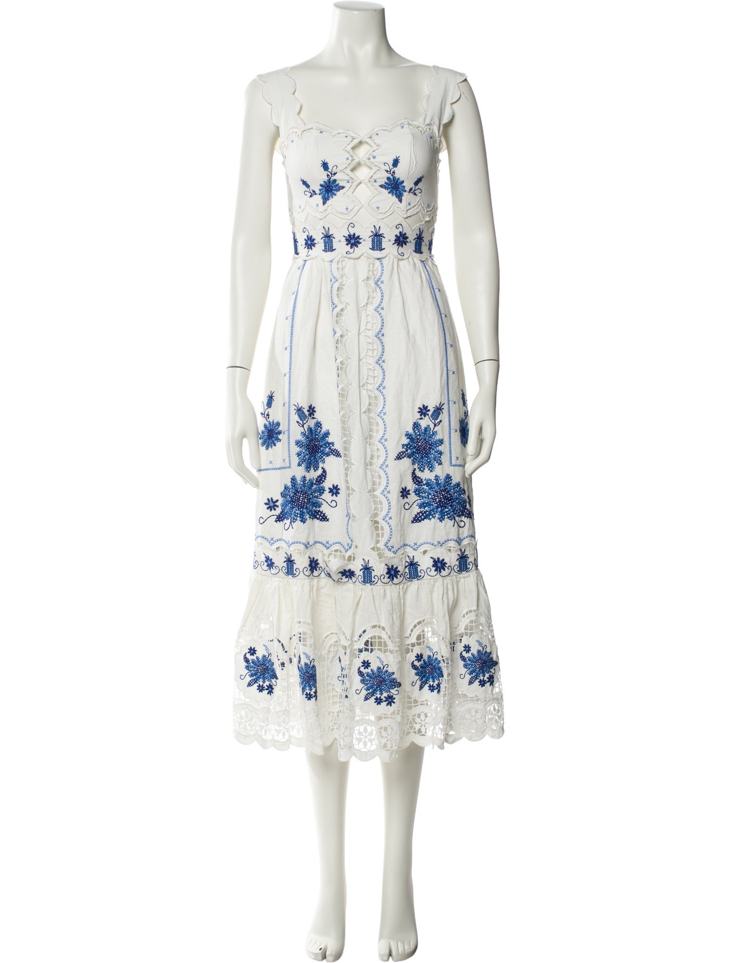 Farm Rio Linen Midi Length Dress