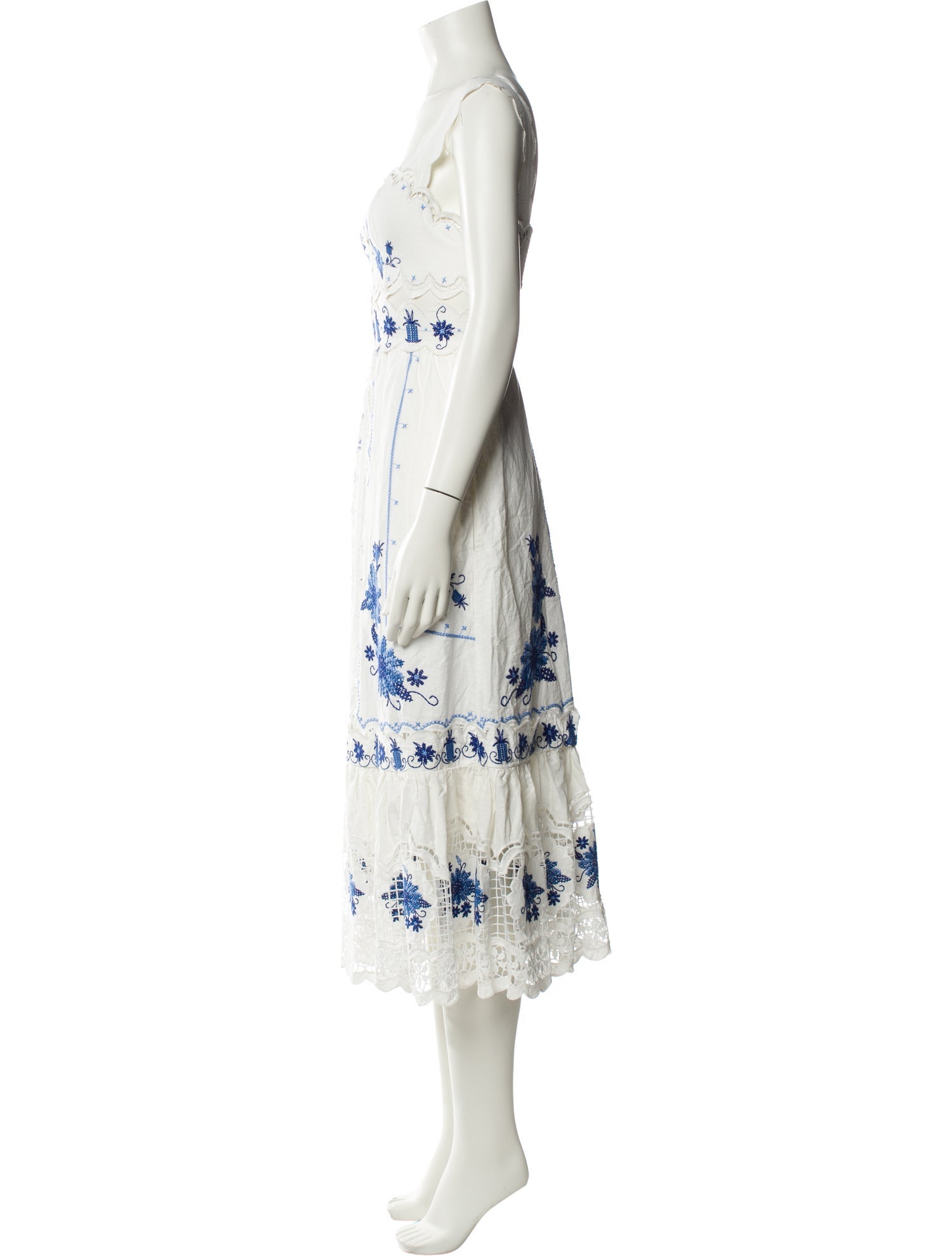 Farm Rio Linen Midi Length Dress