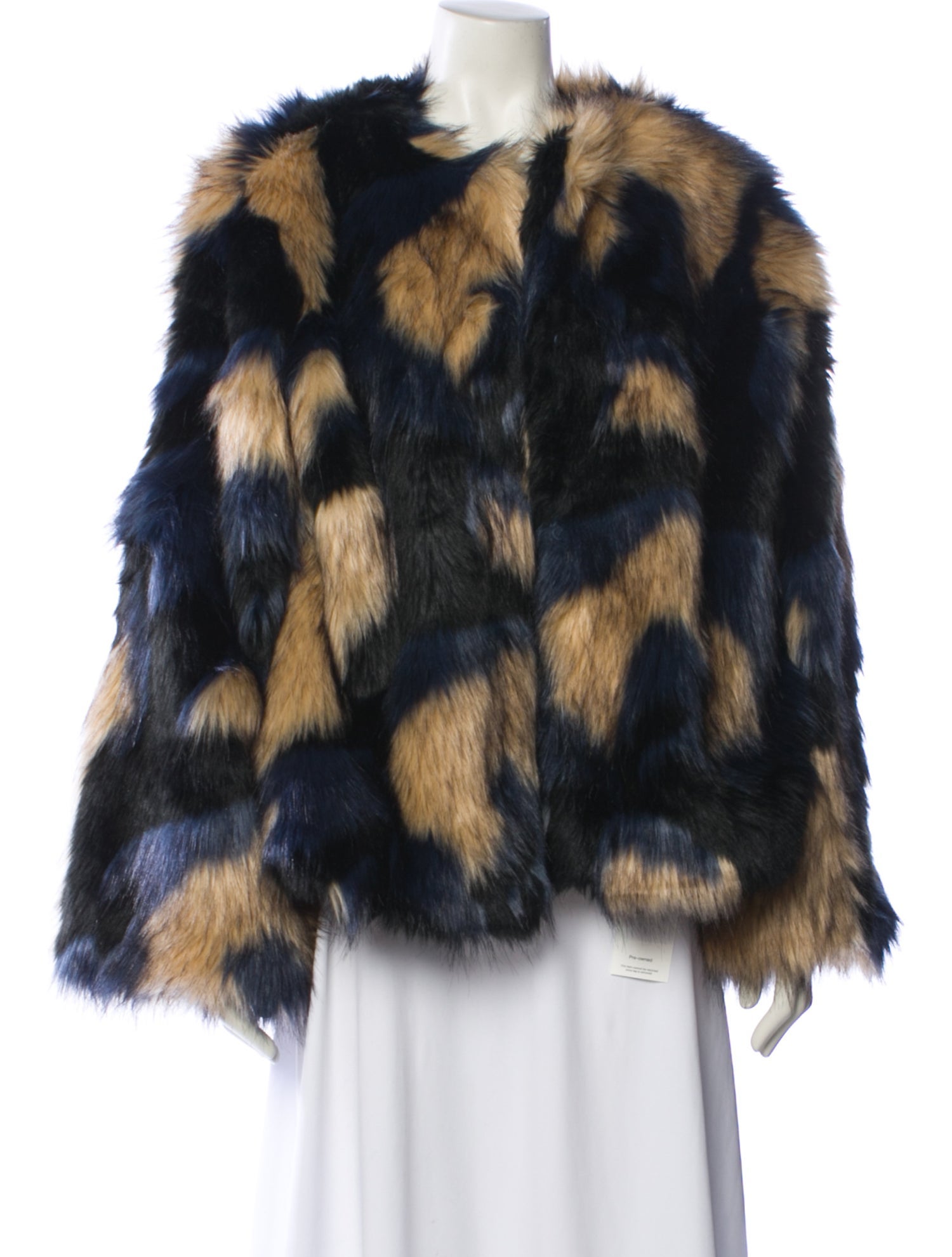 Farm Rio Graphic Print Faux Fur Jacket