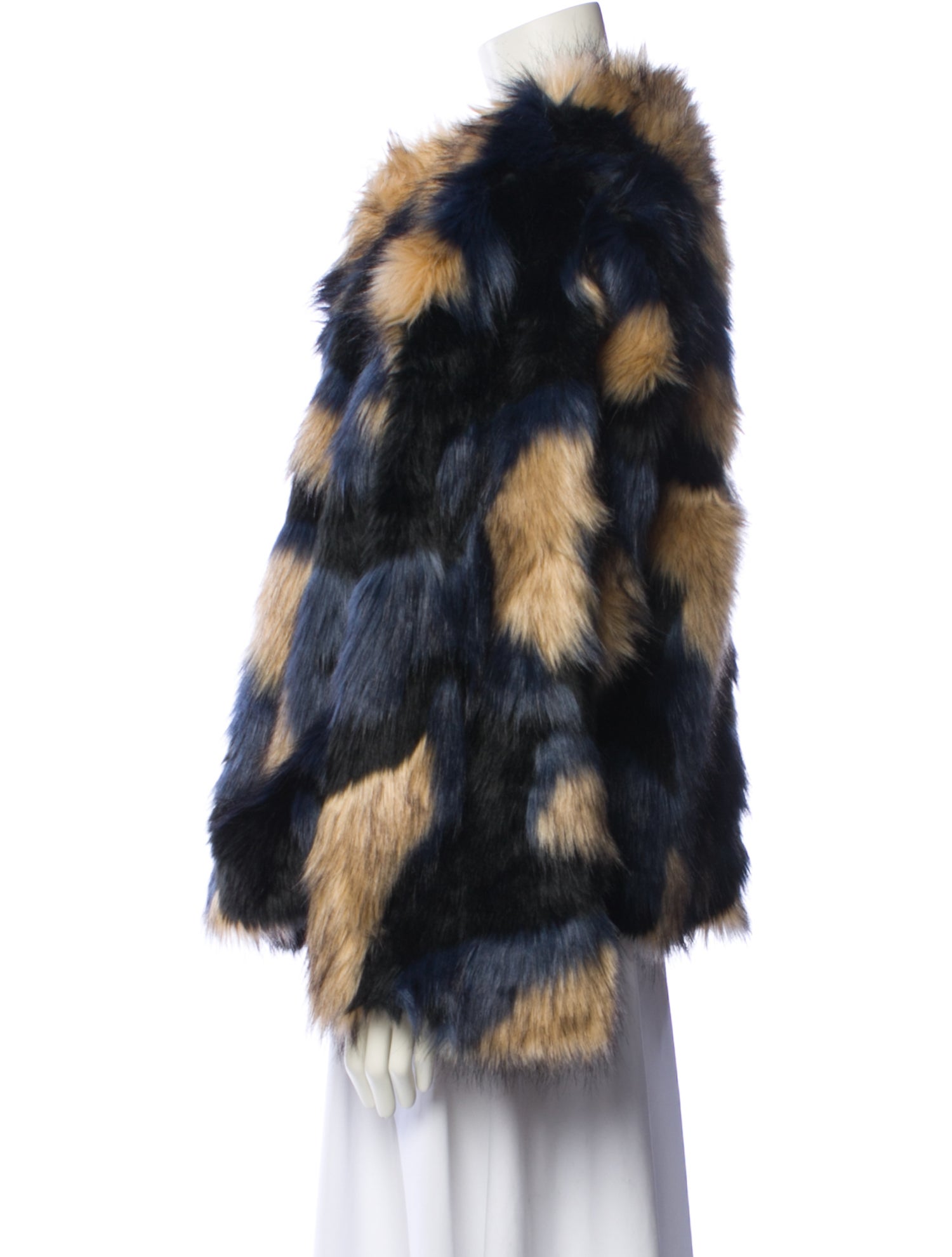 Farm Rio Graphic Print Faux Fur Jacket