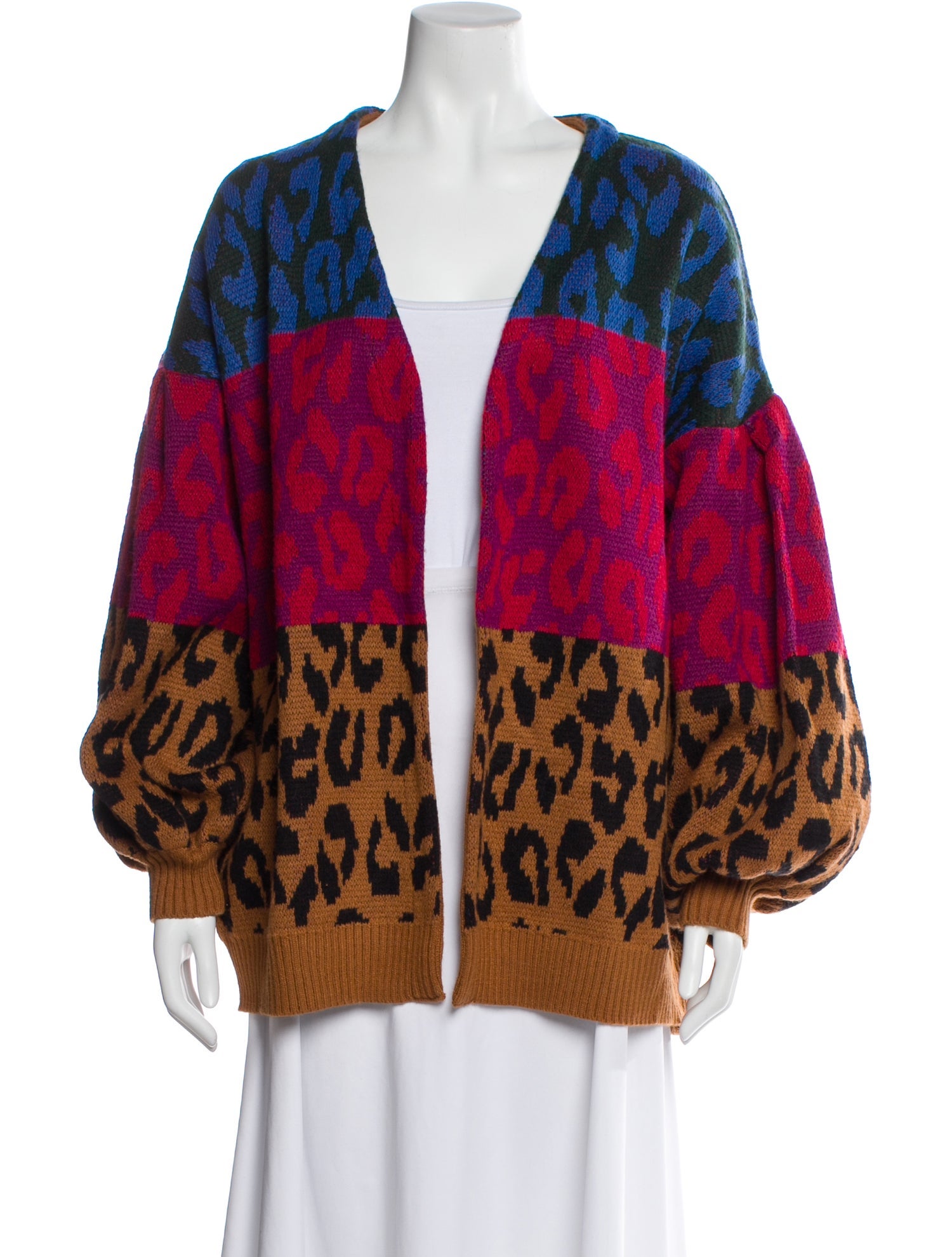 Farm Rio Animal Print V-Neck Sweater