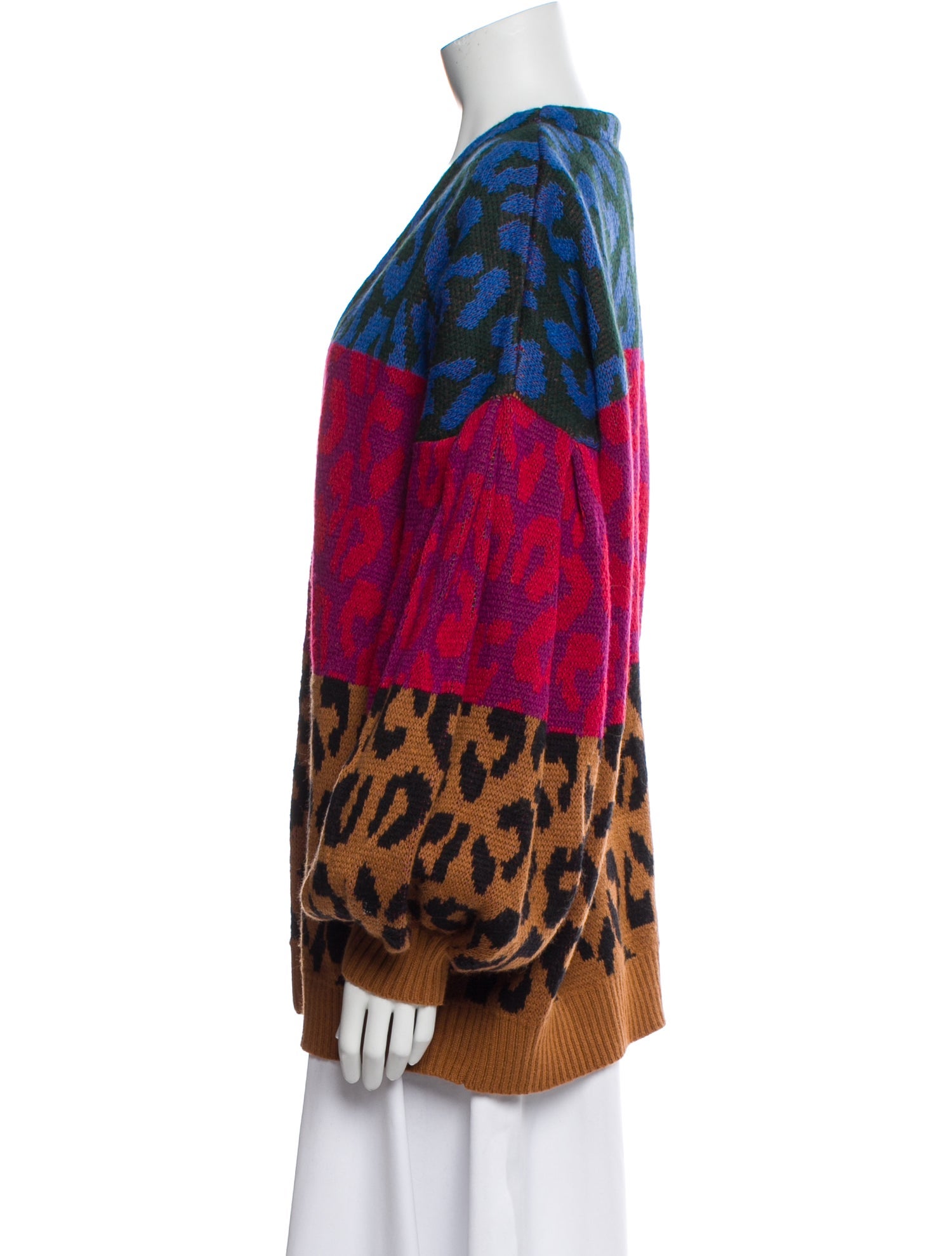 Farm Rio Animal Print V-Neck Sweater