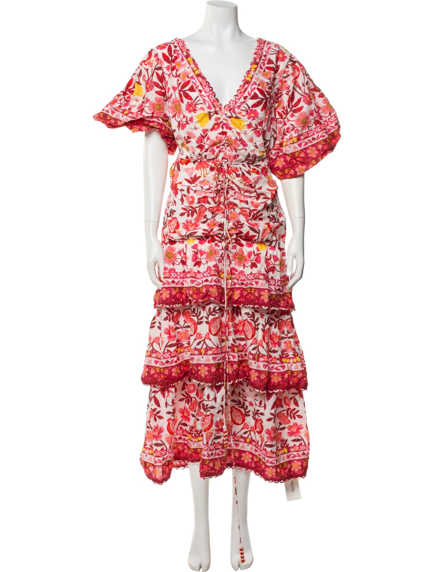 Farm Rio Floral Print Midi Length Dress - Red Dresses, Clothing ...