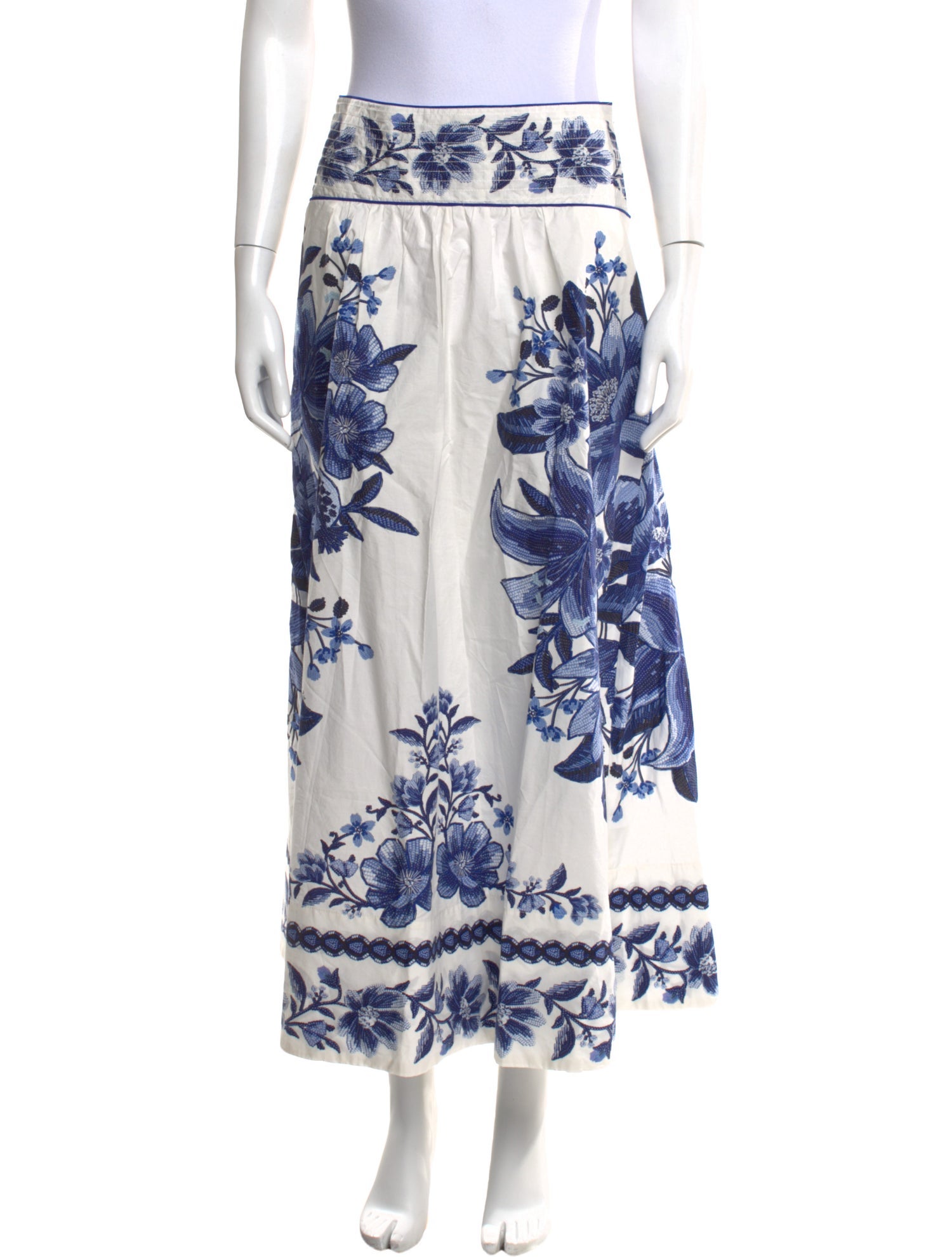 Farm Rio Floral Print Midi Length Skirt