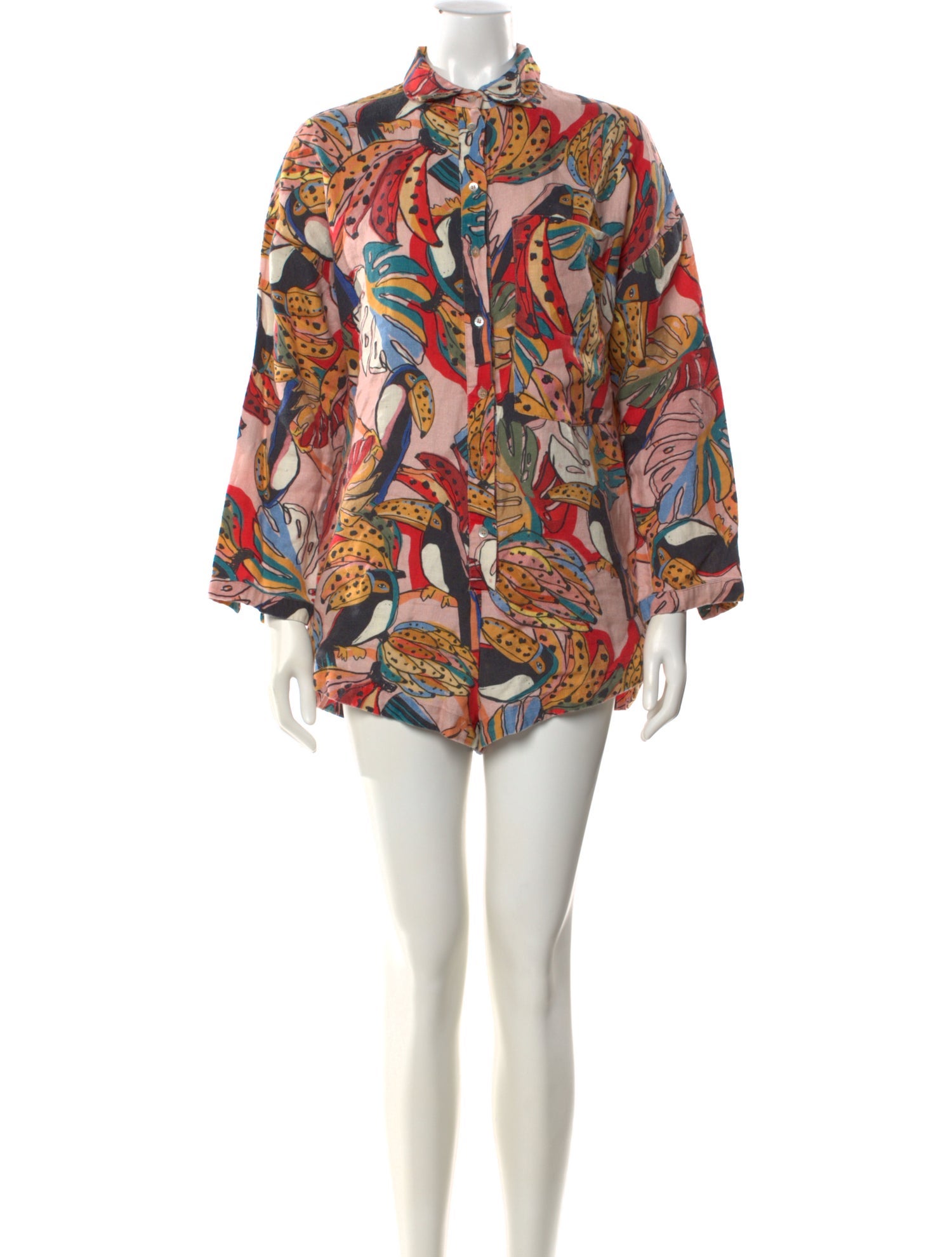 Farm Rio Linen Printed Romper