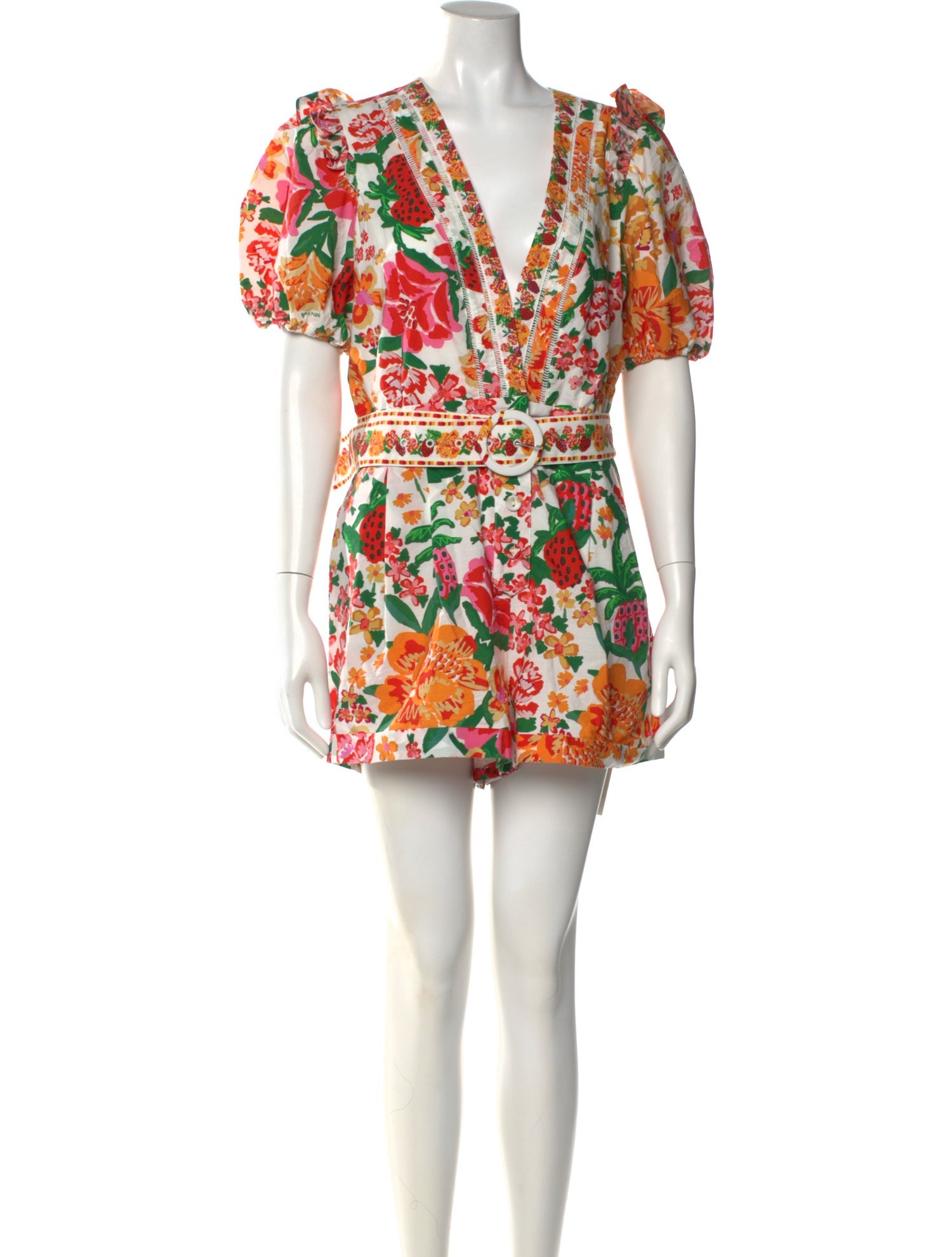 Farm Rio Floral Print V-Neck Romper