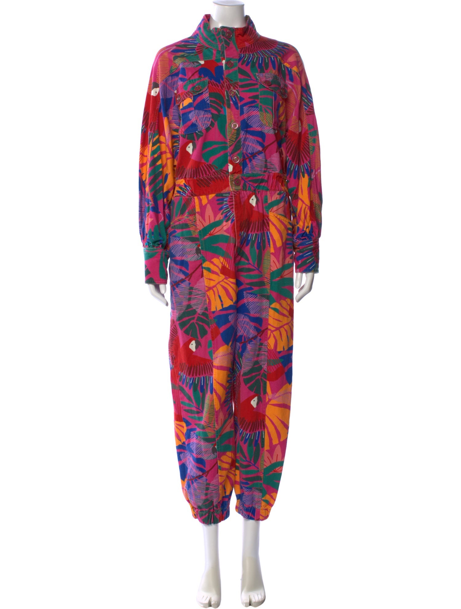 Farm Rio Printed Mock Neck Jumpsuit