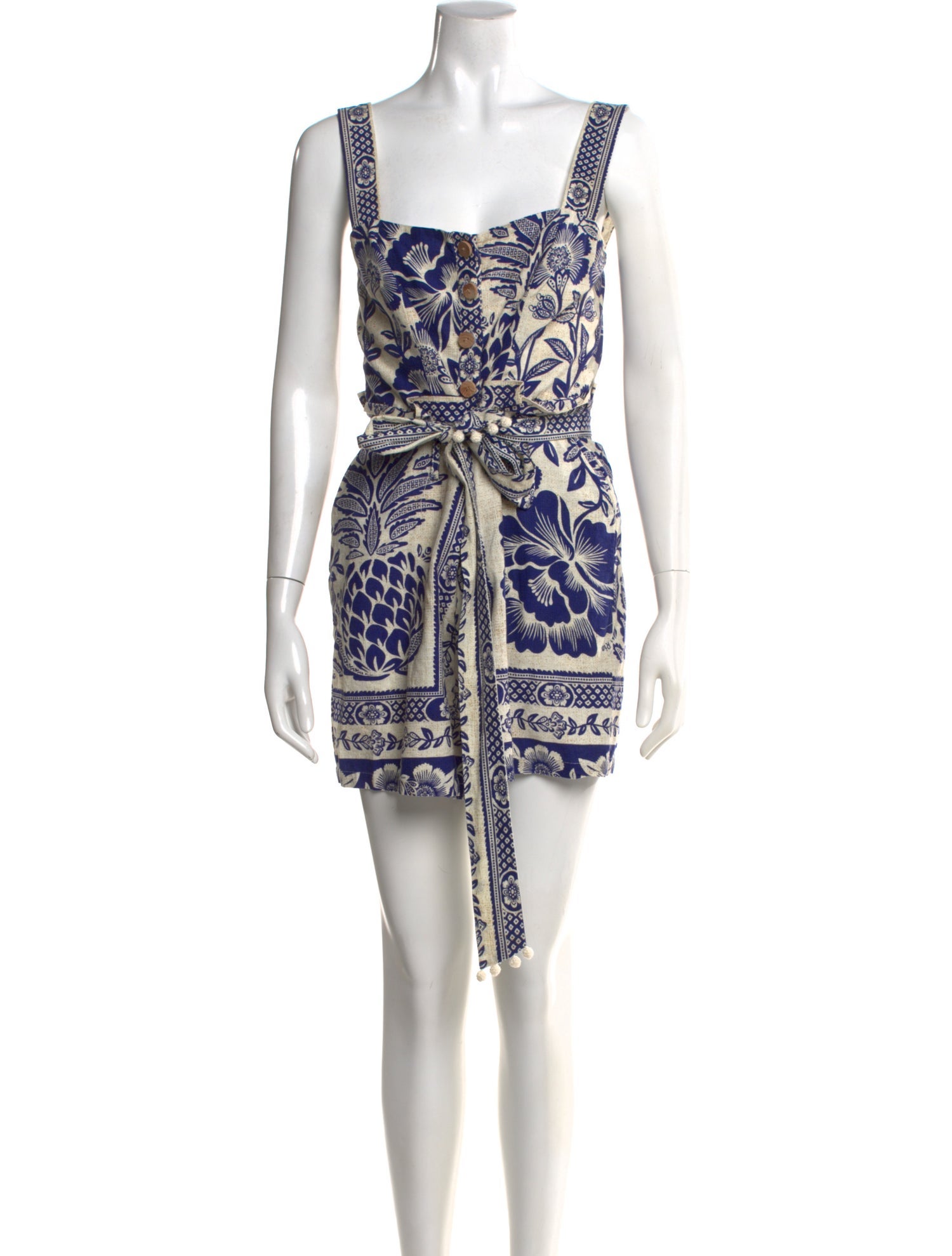 Farm Rio Printed Square Neckline Romper