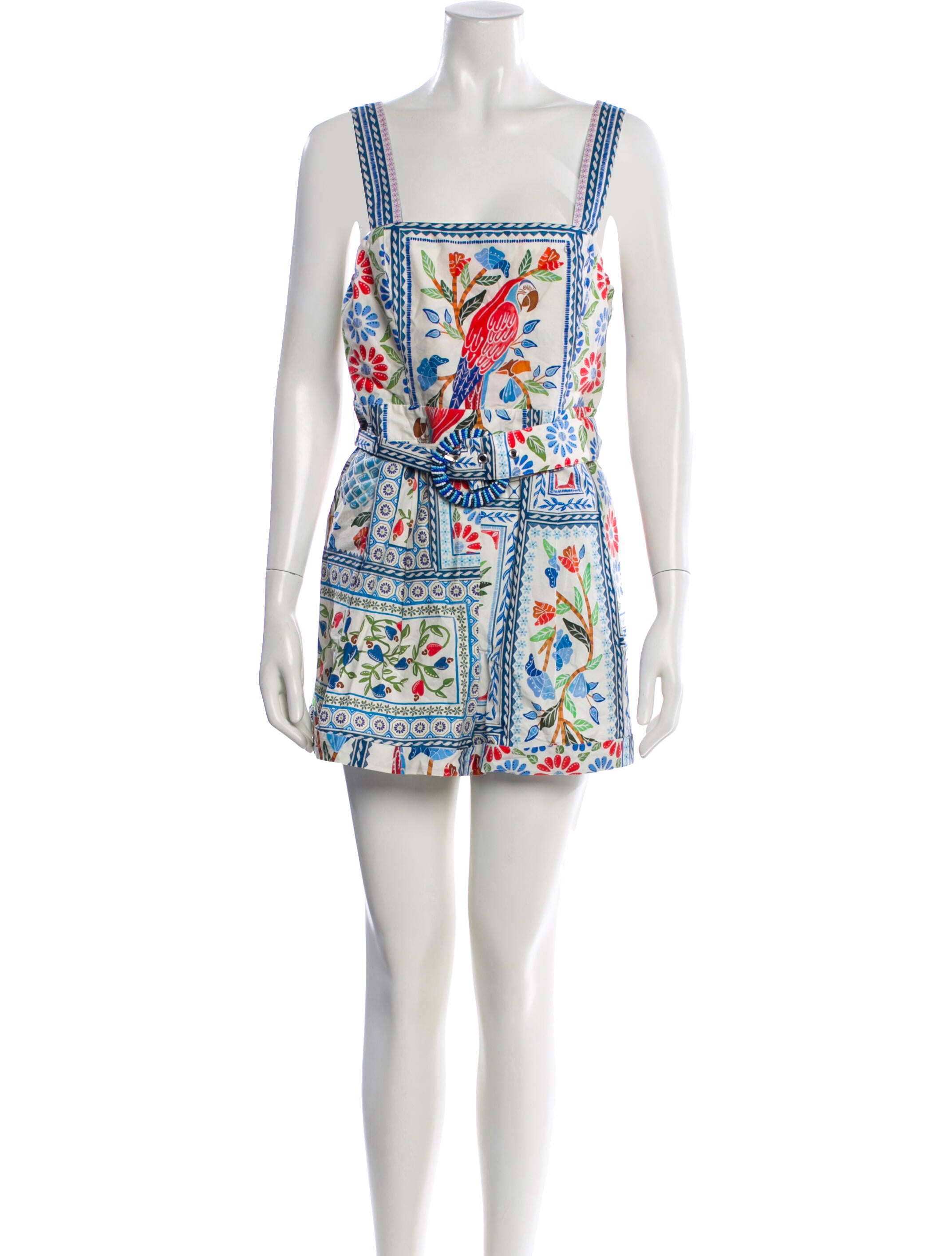 Farm Rio Printed Square Neckline Romper