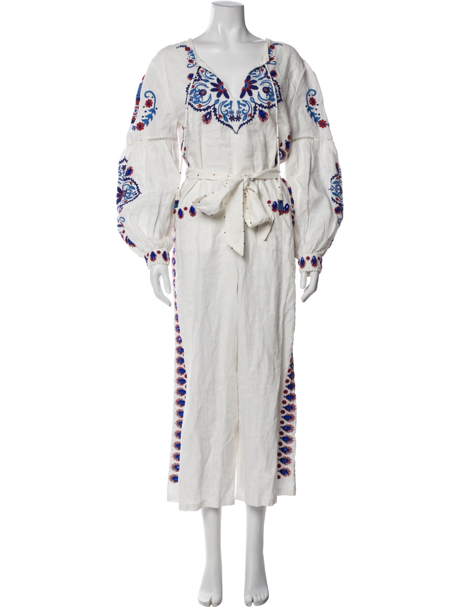 Farm Rio Linen Floral Print Jumpsuit