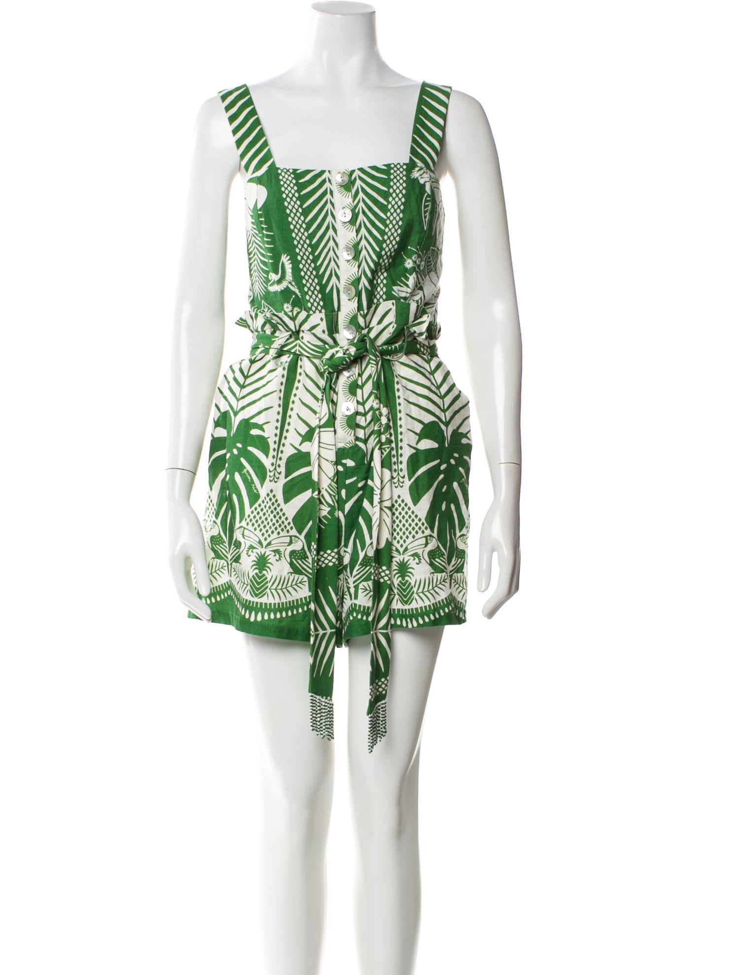 Farm Rio Printed Square Neckline Romper