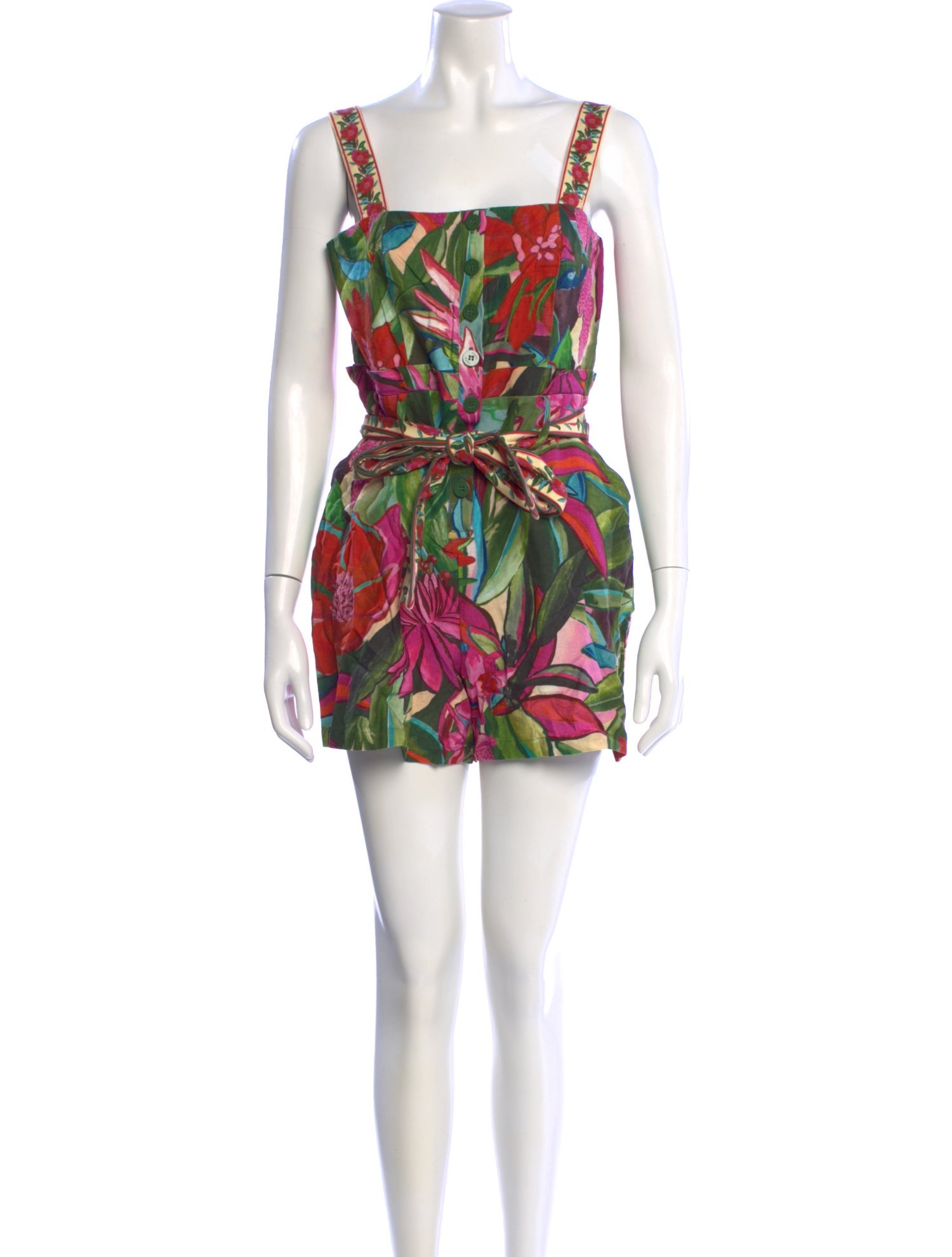 Farm Rio Printed Square Neckline Romper