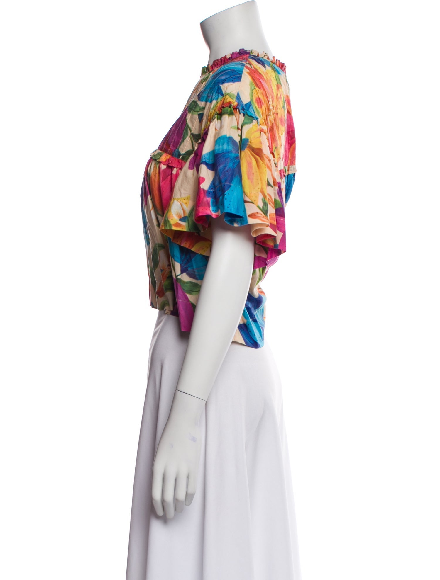 Farm Rio Floral Print Crew Neck Top