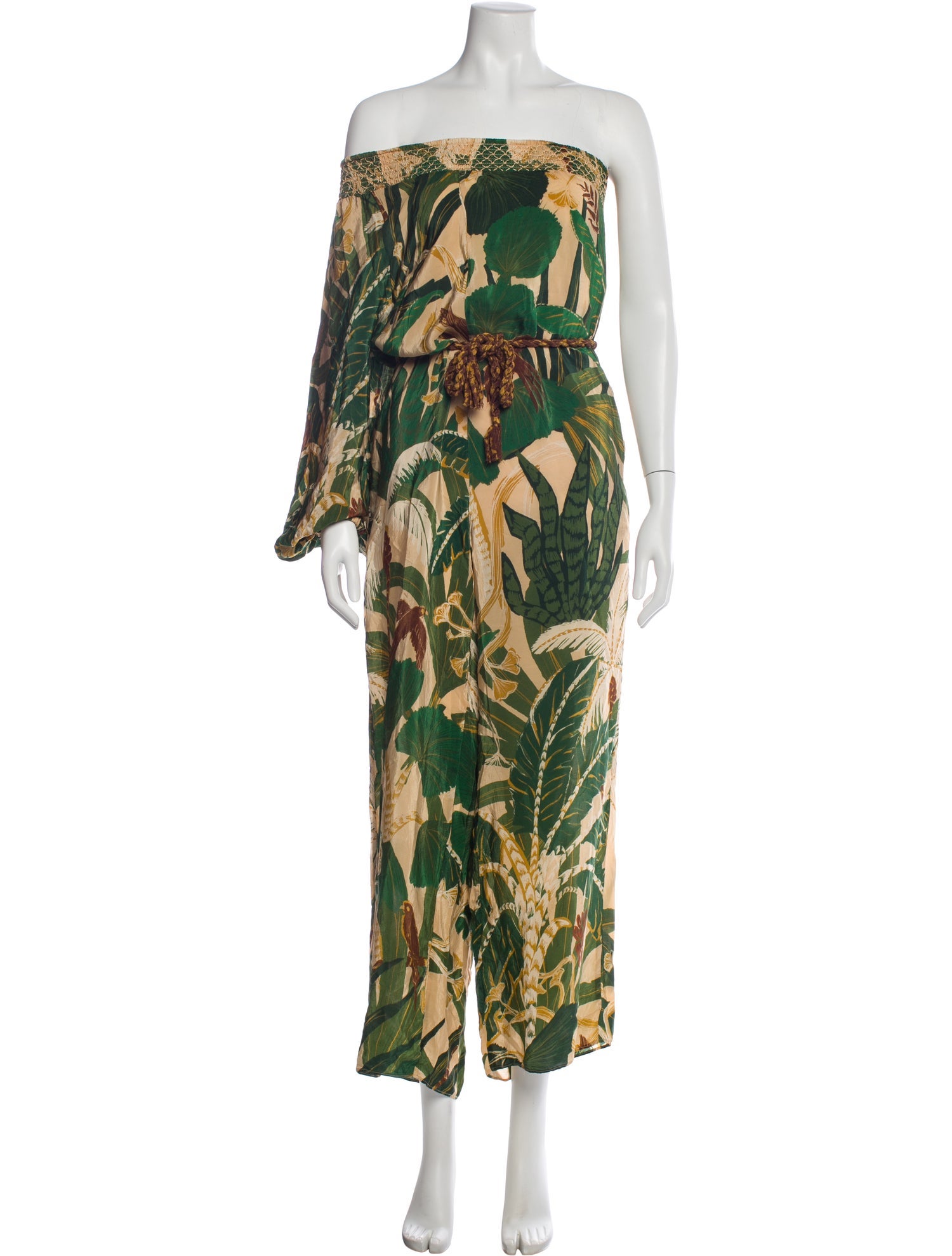 Farm Rio Printed Strapless Jumpsuit