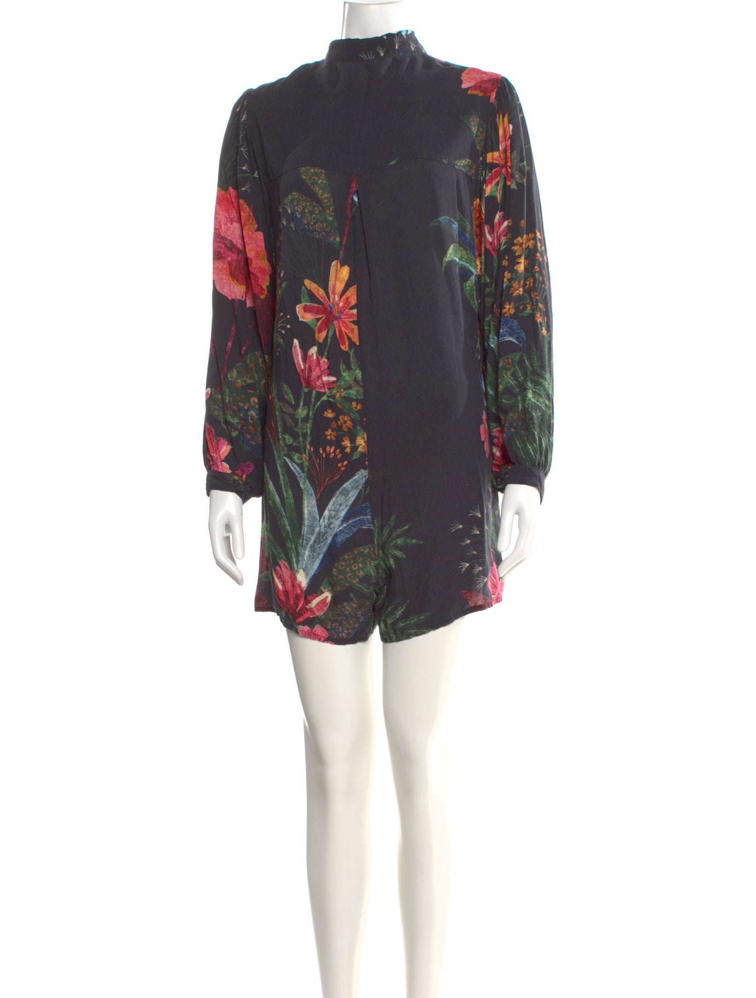 Farm Rio Floral Print Turtleneck Romper