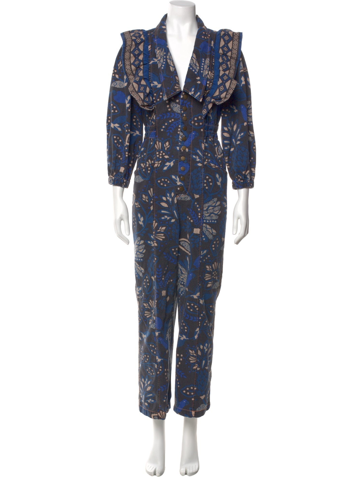 Farm Rio Floral Print V-Neck Jumpsuit
