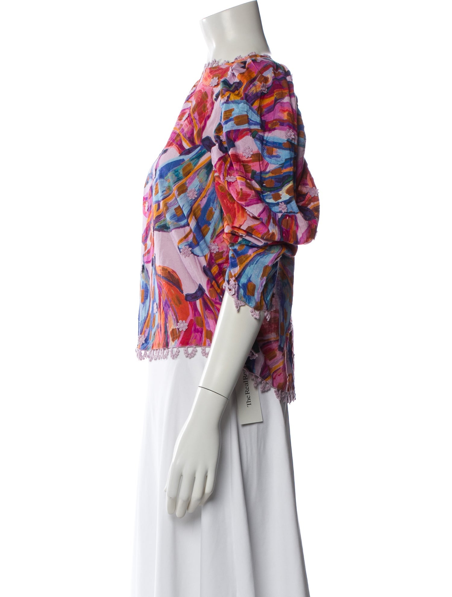 Farm Rio Floral Print Crew Neck Top