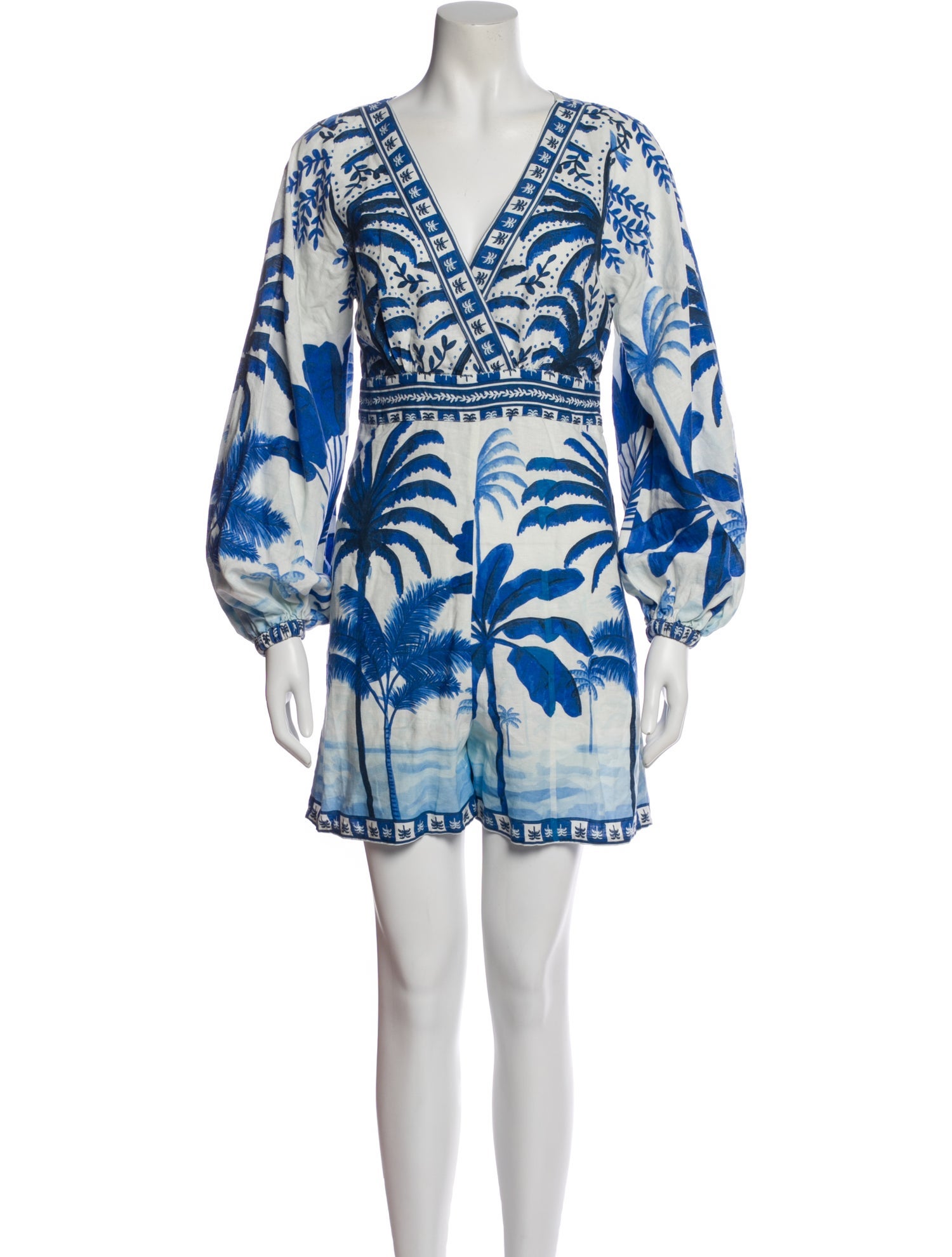 Farm Rio Linen Printed Romper