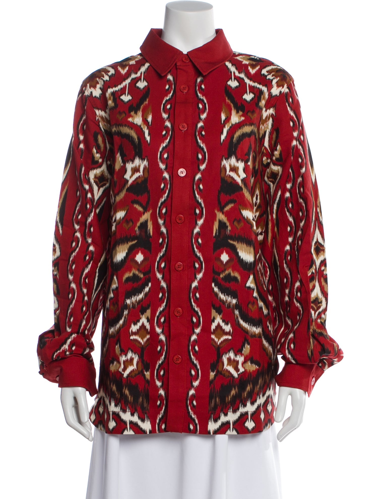 Farm Rio Patterned Long Sleeve Button-Up Top w/ Tags