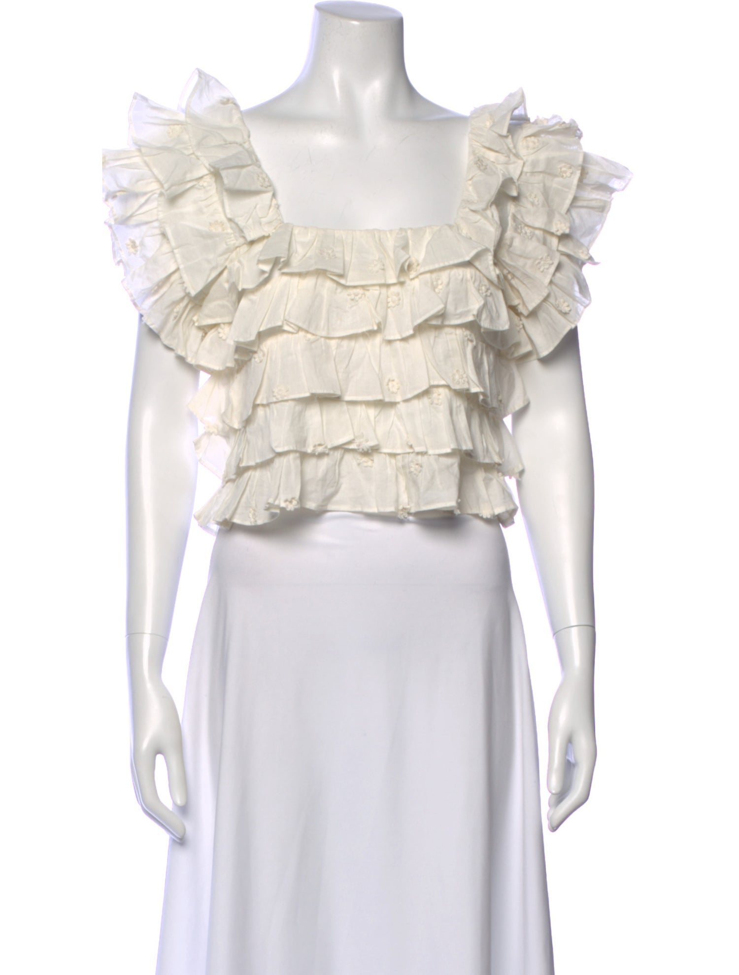 Farm Rio Square Neckline Short Sleeve Top