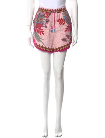 Pre-owned Farm Rio Printed Mini Shorts In Pink