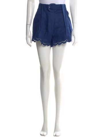 Pre-owned Farm Rio Linen Mini Shorts W/ Tags In Blue